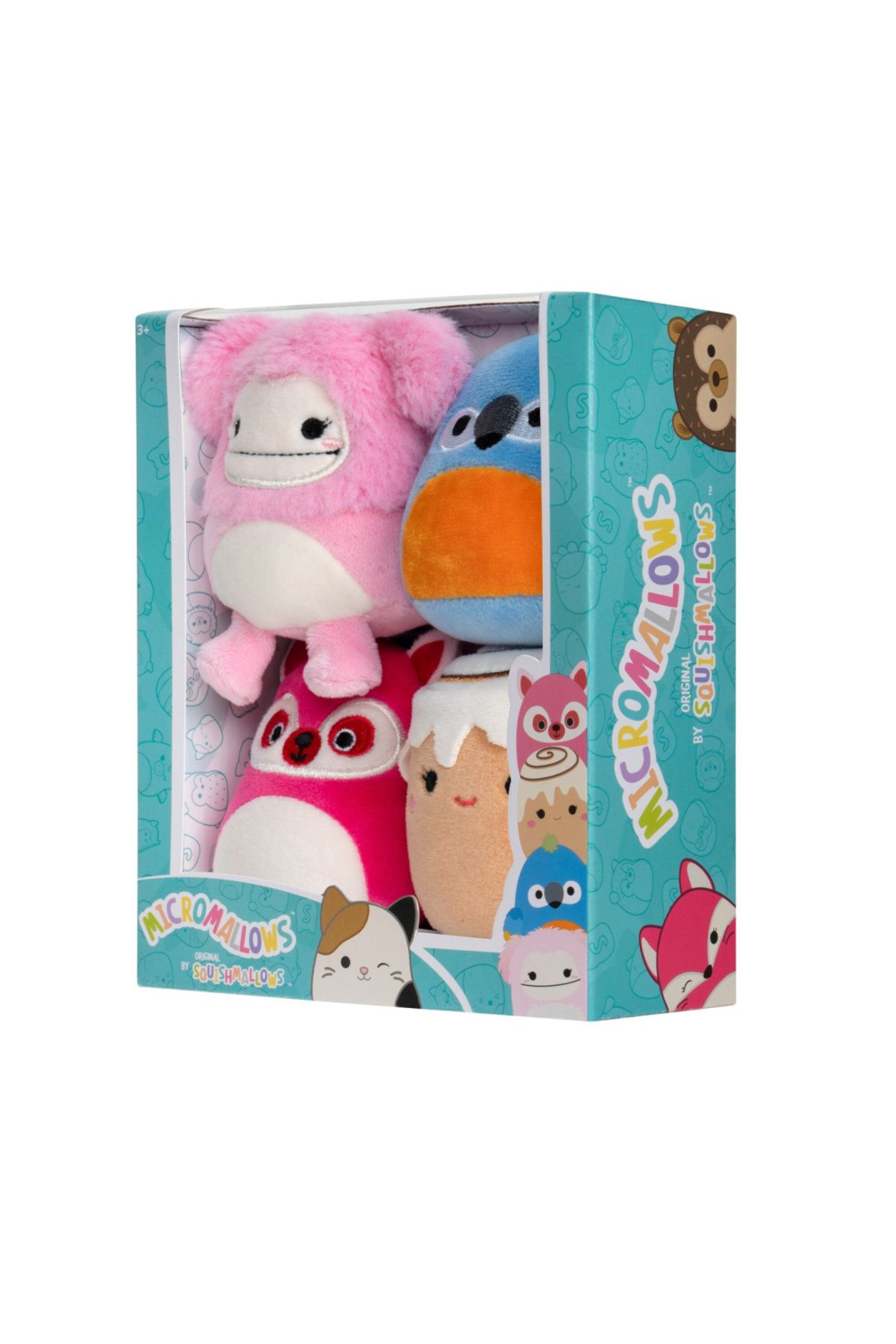 Squishmallows-Set of 4 squishy Micromallows Squishmallows, 6cm, multicolored 6