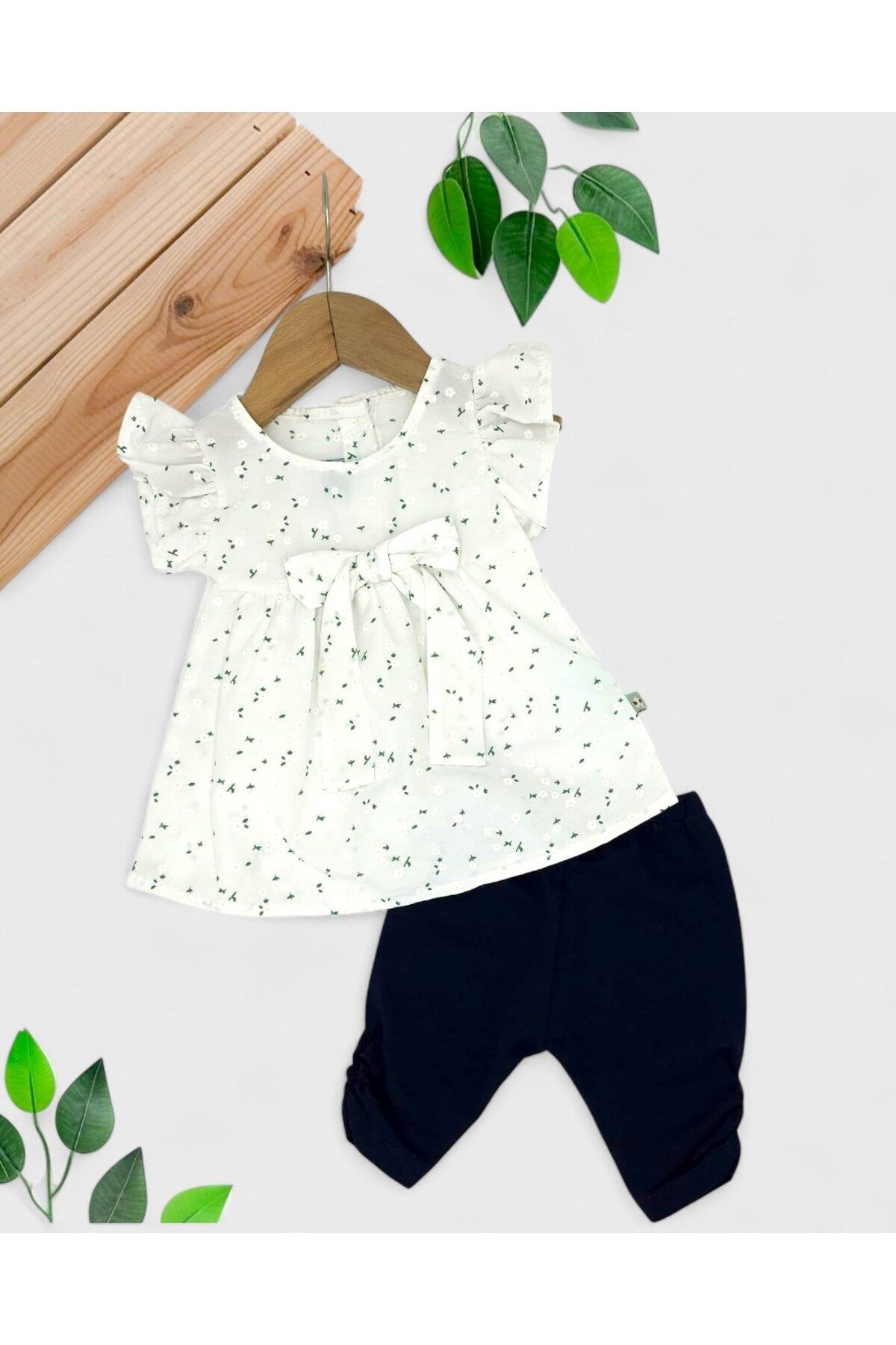 Ege Bebek KIZ BEBEK 3-6-9-12-18-24 AY YAZLIK FİYONK DETAYLI BLUZLU TAYTLI BAYRAMLK ŞIK TAKIM
