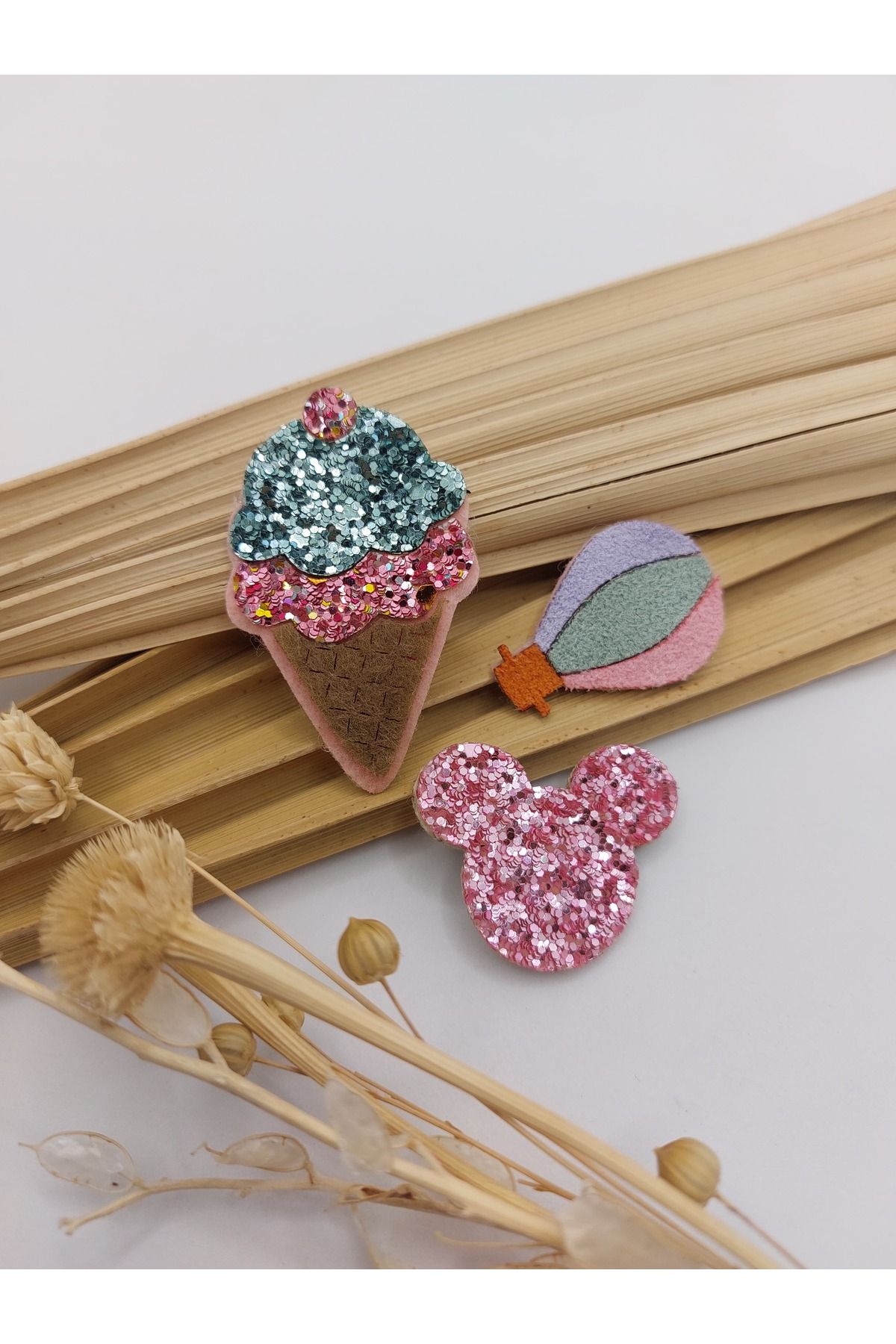 AsRa Accessories 3'lü saçsız bebek tokası seti