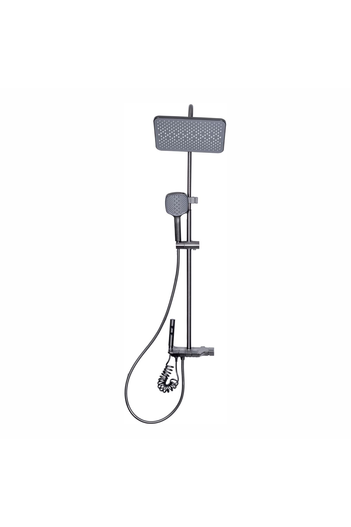 Naimeed Company Coloană De Duș, Cu Cap De Duș Fix Și Mobil, Naimeed D6157, 4 Funcții, Oțel Inoxidabil, Gri - One Size