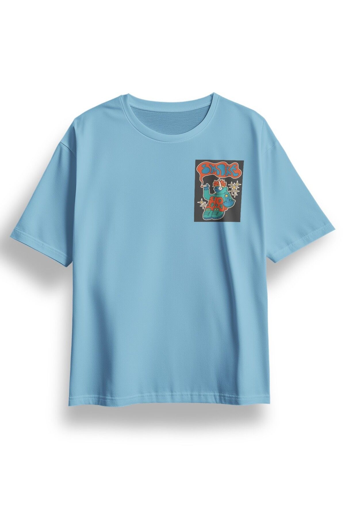 LUMARTA Oversize Göğüste Dont Smoke Baskılı Tshirt