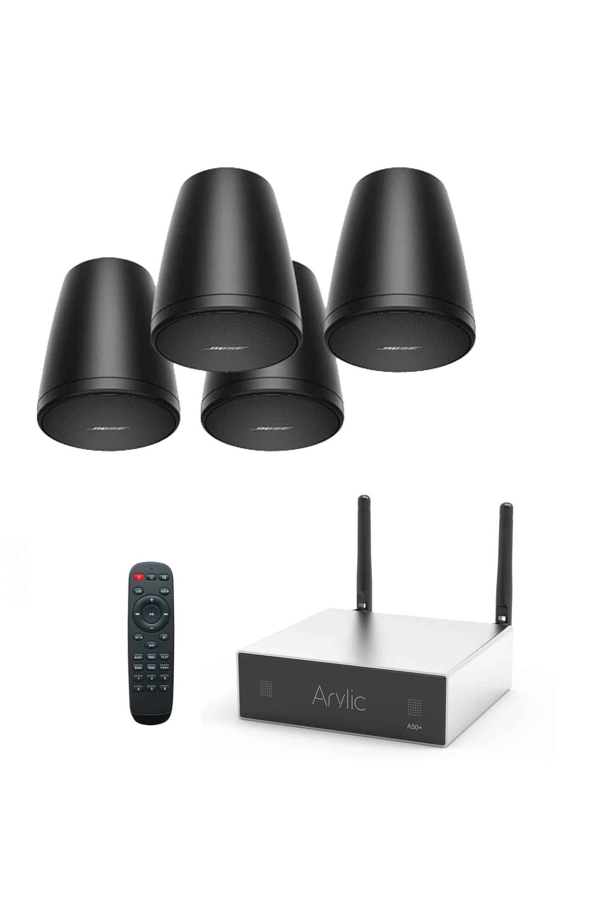Bose-System with black Bose FreeSpace FS2P Hanging Speakers and Arylic A30+ Wi-Fi amplifier 1
