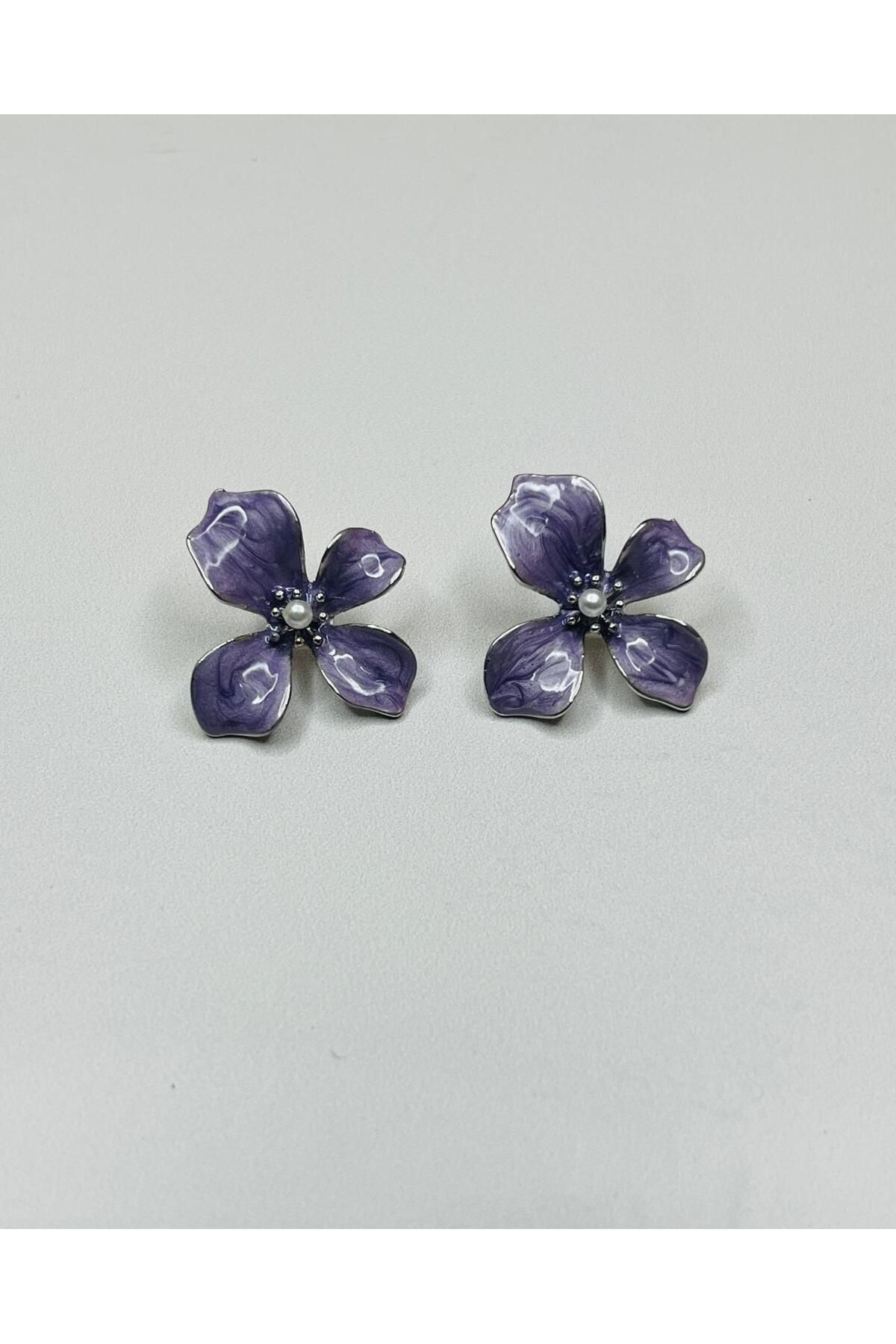 ASİN ACCESSORİES Mineli Çiçek Küpe - VİP Küpe