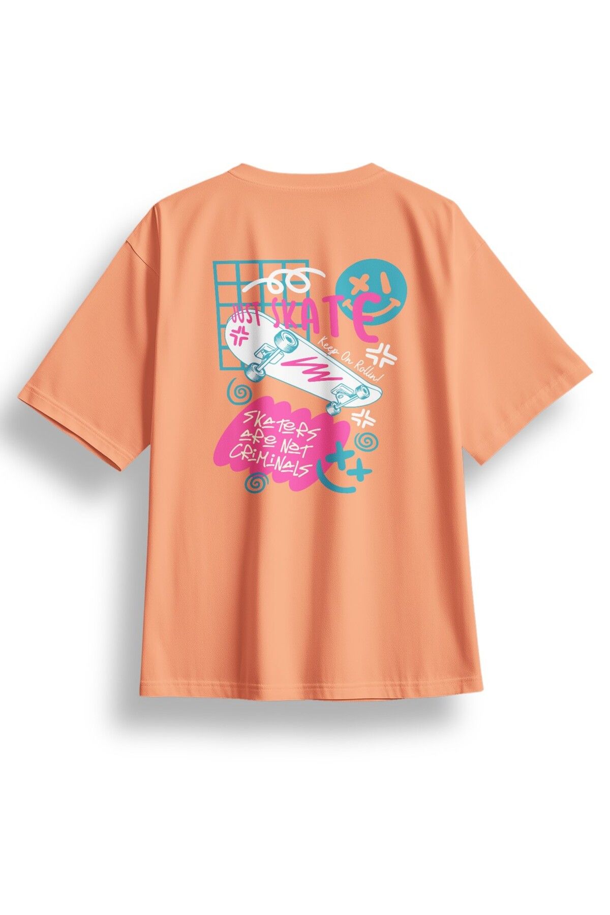 LUMARTA Oversize Just Skate Baskılı Tshirt
