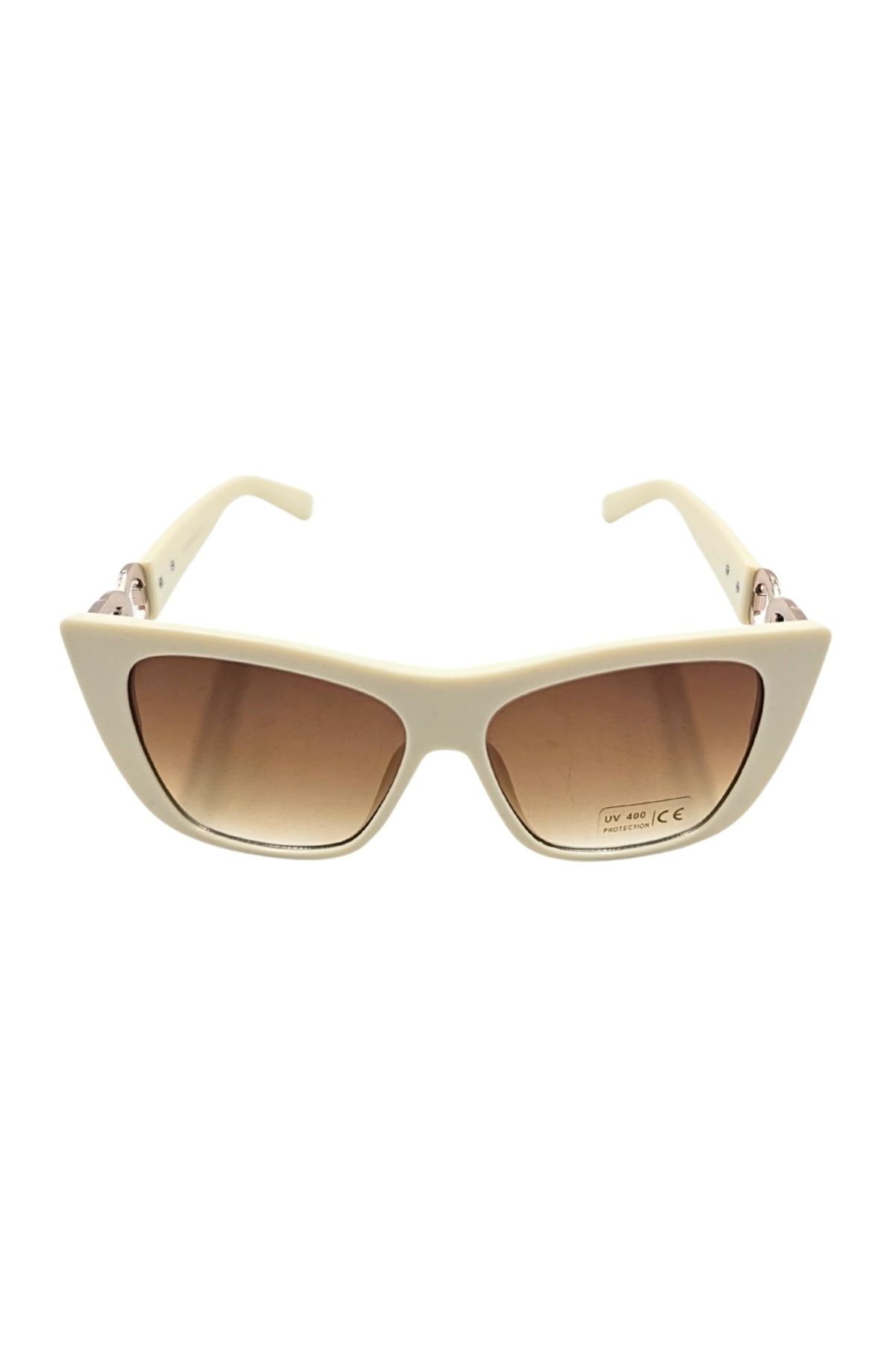 Tiara Ochelari De Soare, Femei, Tiara, Alb-crem Lucios, Formă Pătrată Supradimensionată, Protecție Uv 400 Femeie - One Size