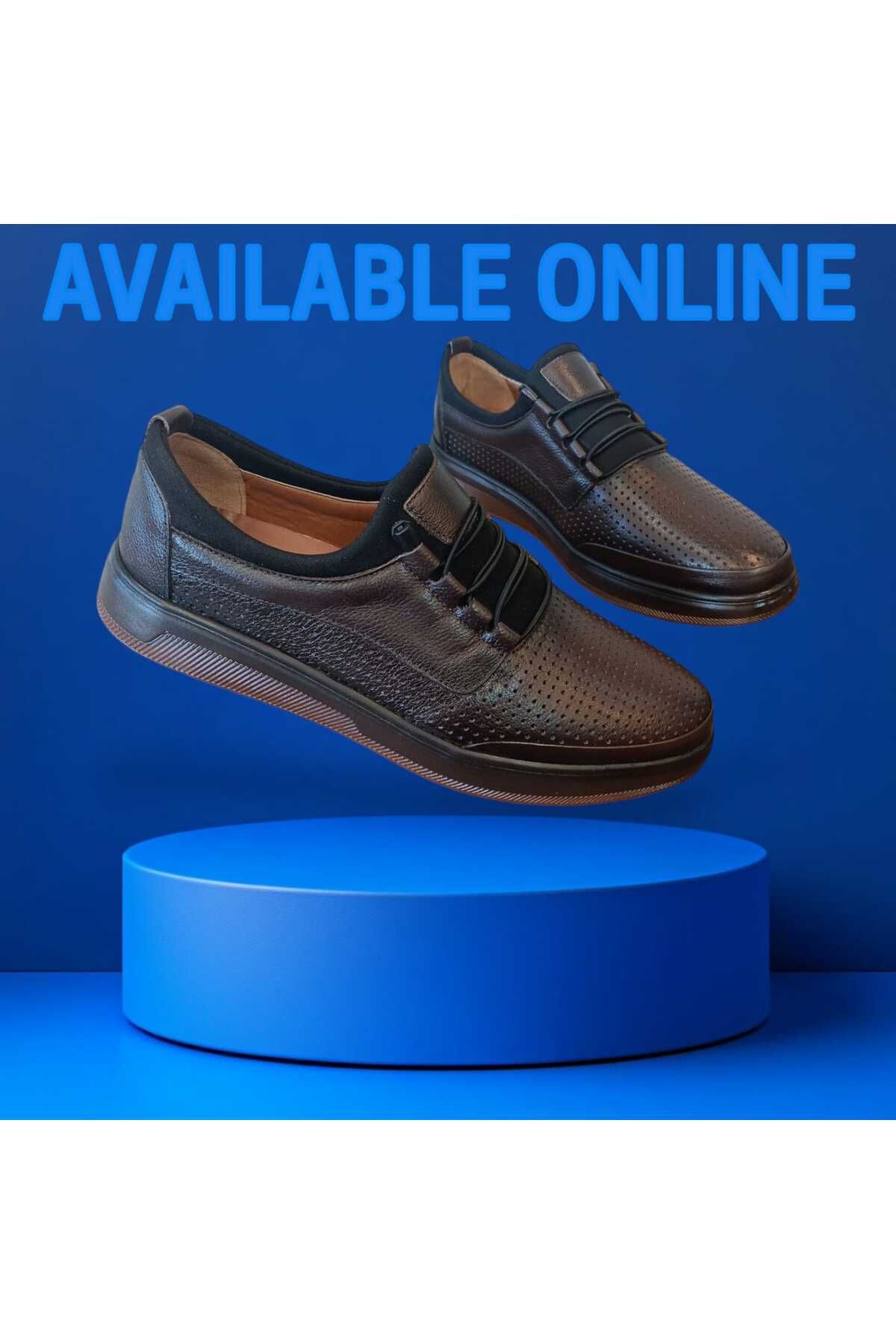 oktay kundura DELİKLİ DERİ HAVA ALAN YAZLIK ORTOPEDİK SPOR CASUAL SNEAKER AYAKKABI