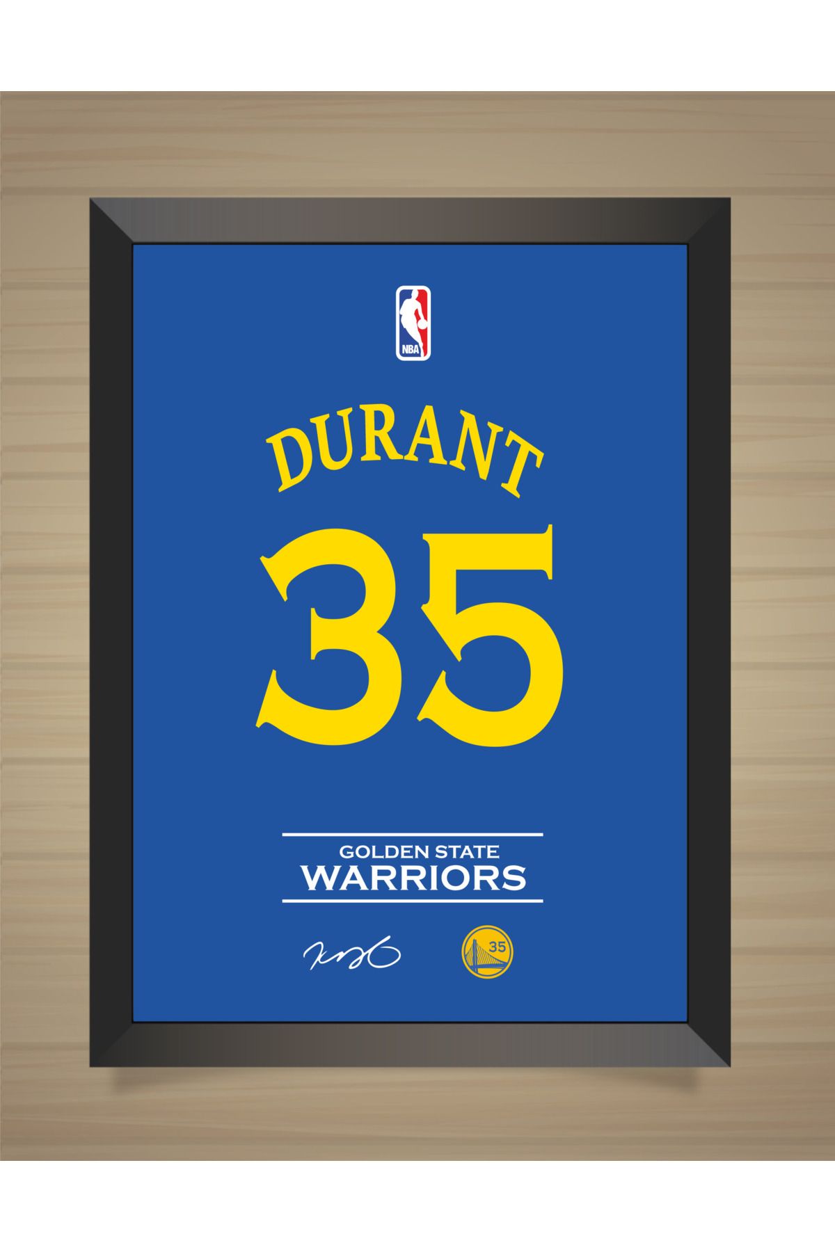 Erdizayn 30x40 cm Kevin Durant Forma Tasarımlı Poster Çerçeveli Tablo 1 mm Şeffaf PVC Korumalı