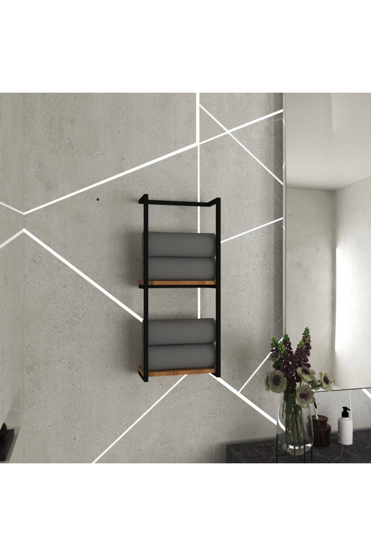 Nindes Dekoratif Metal Banyo Düzenleyici - Metal Açık Havluluk - Metal Organizer - 27