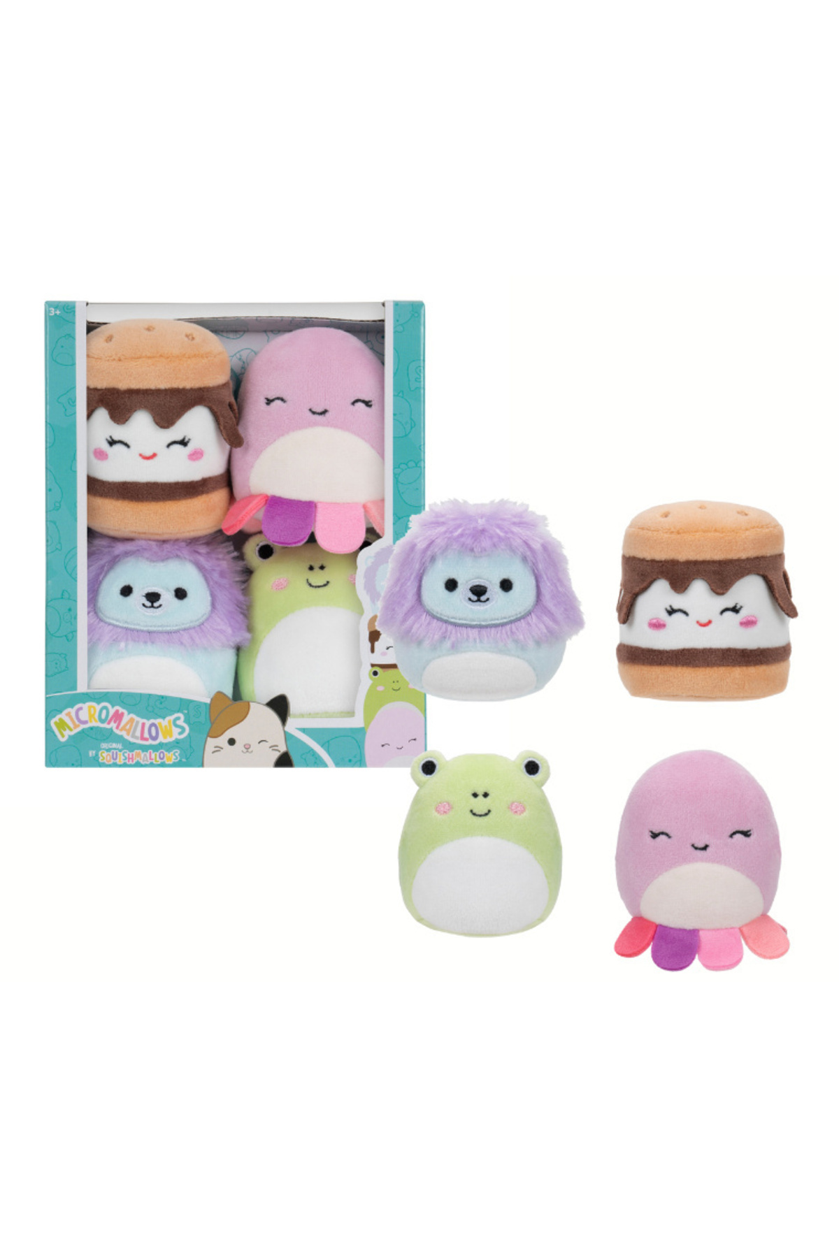 Squishmallows-Set 4 squishy Micromallows, Squishmallows 6cm, multicolor 1