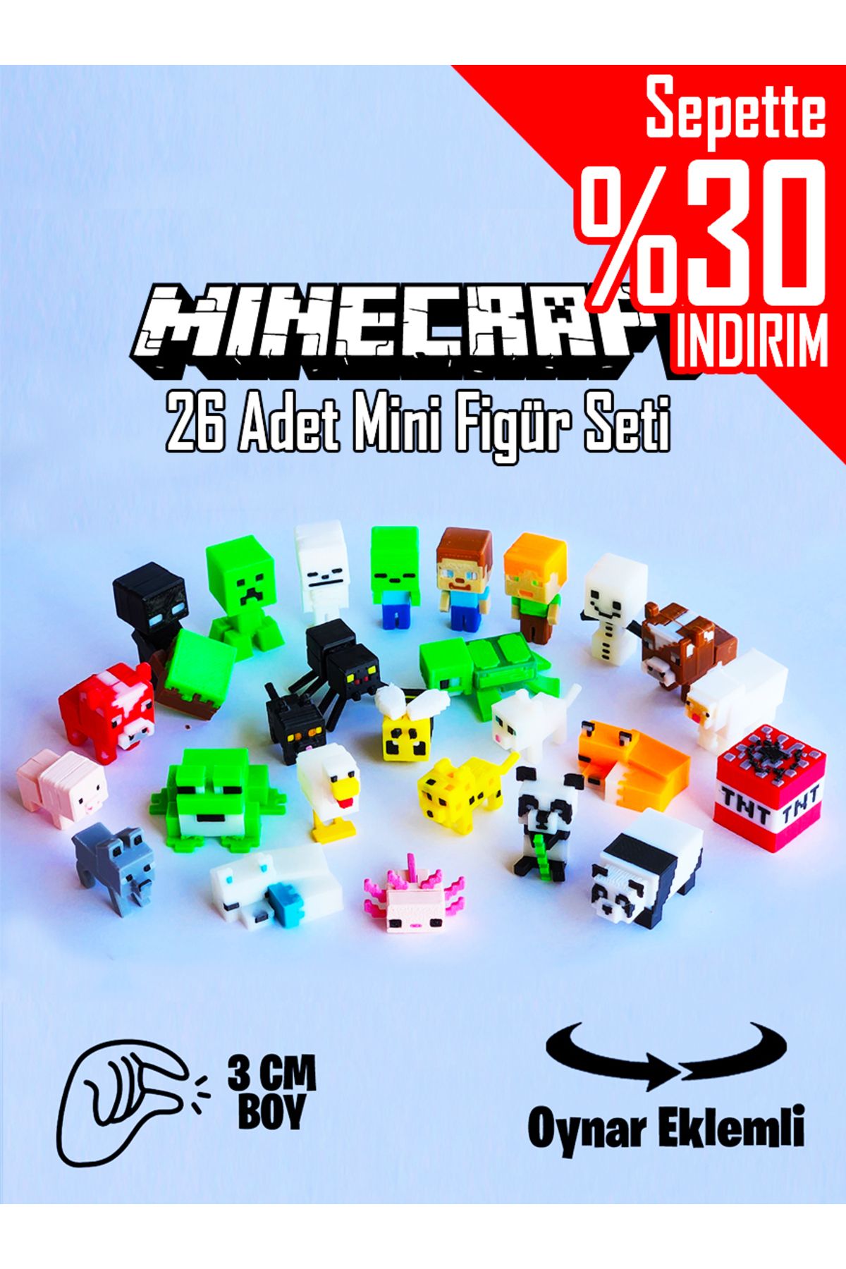 Suelo Butik Minecraft 26 Parça Mini Figür Seti Oyuncak (EKLEMLERİ HAREKETLİ FİGÜRLER) Minecraft Oyuncakları