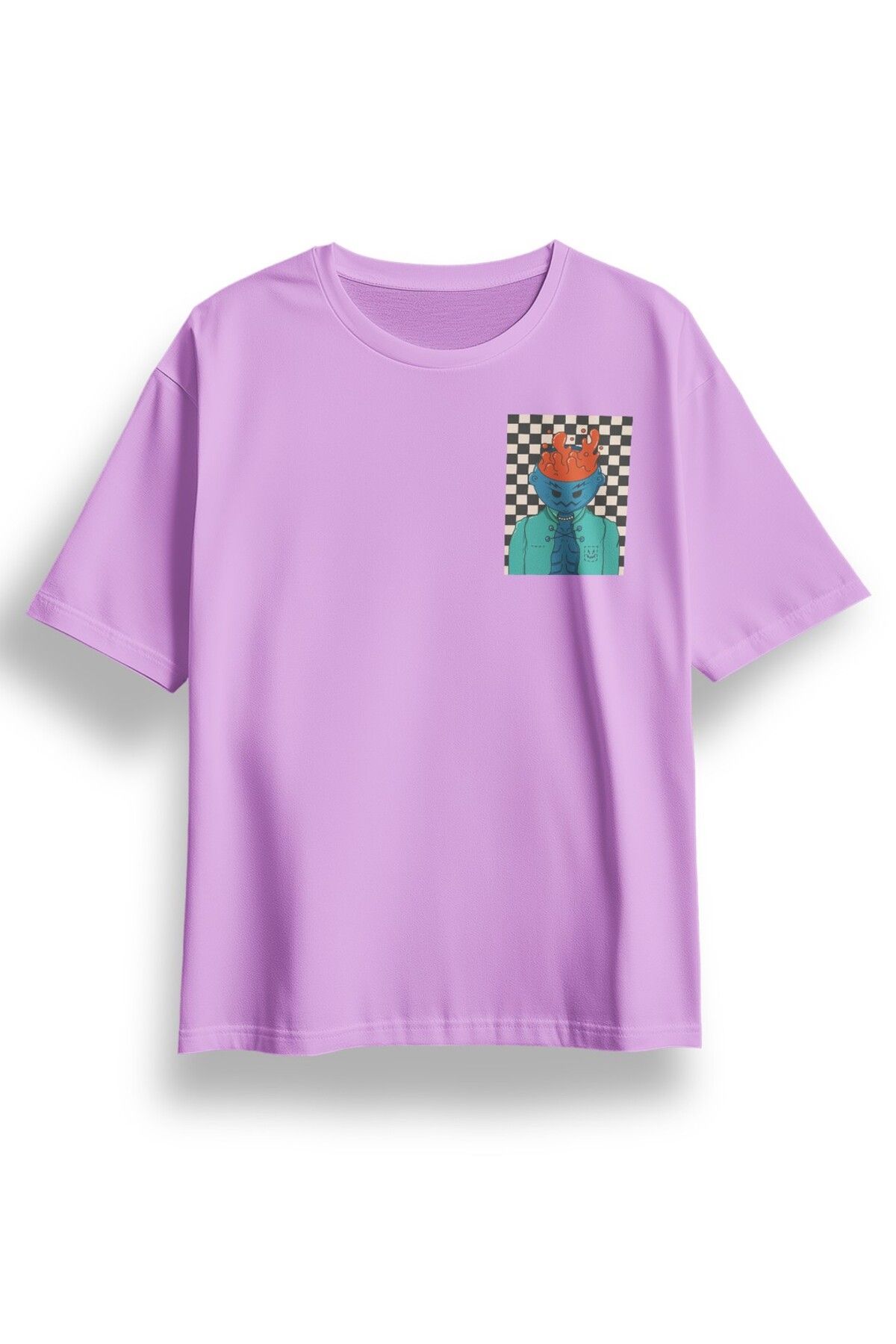 LUMARTA Oversize Göğüste Be Furious Baskılı Tshirt