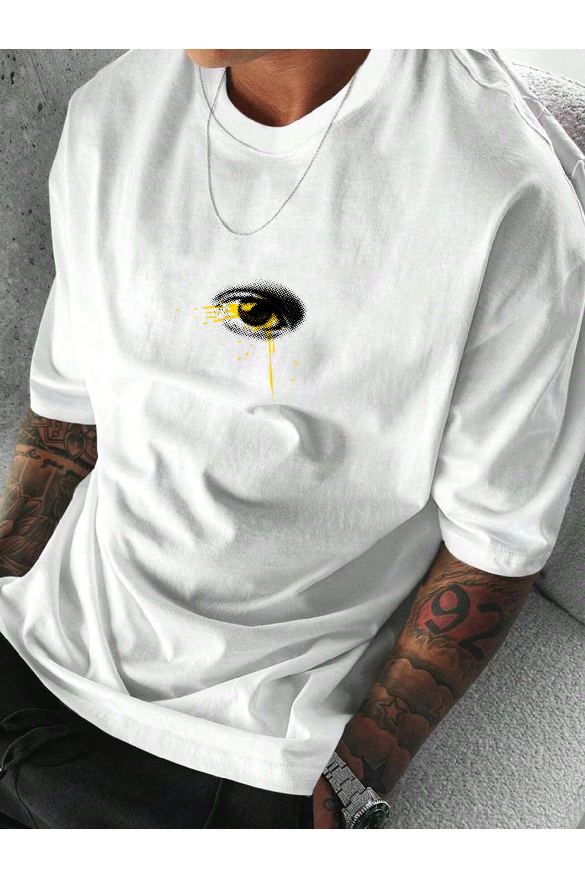 Plaza Butik The Eye Baskılı Oversize Tshirt