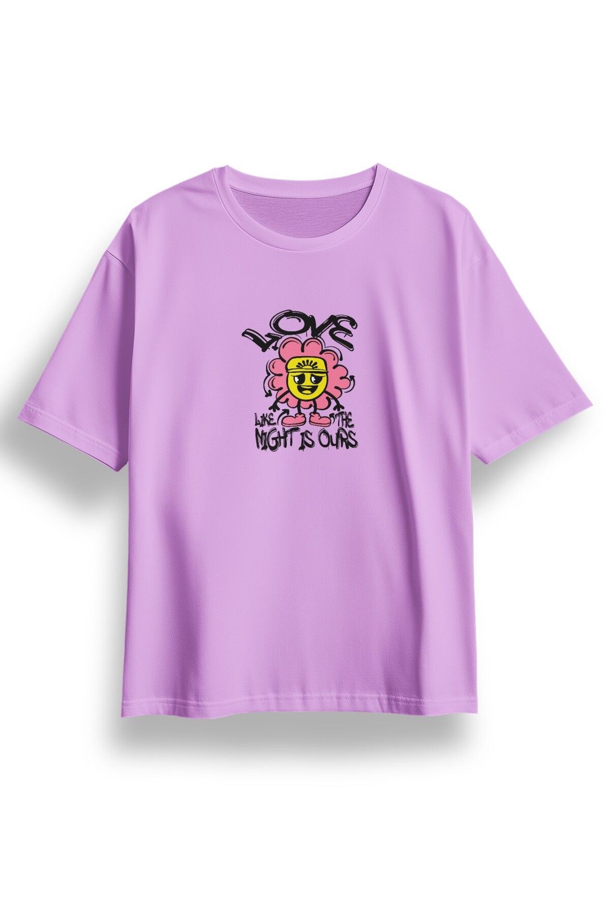 LUMARTA Oversize Like Flower Baskılı Tshirt