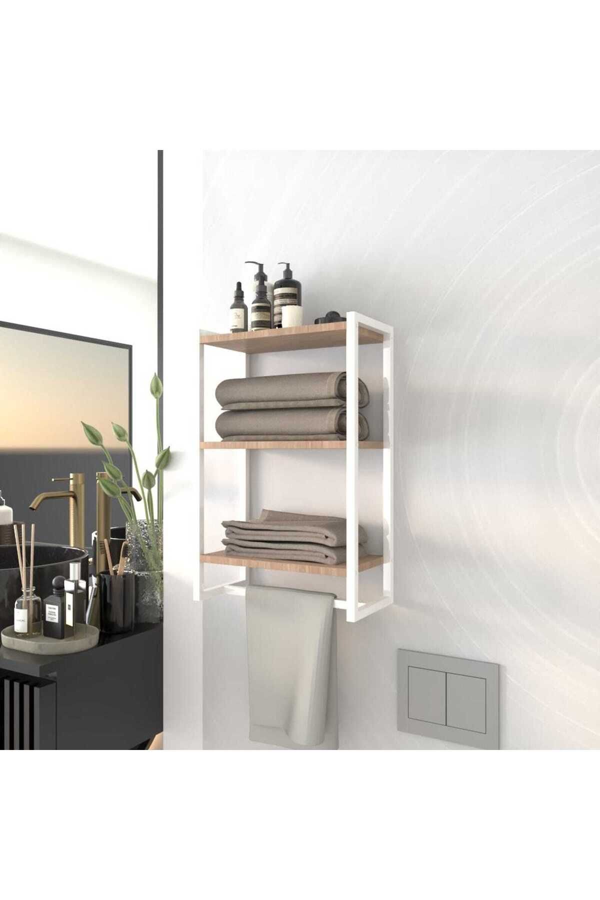 Nindes Dekoratif Metal Banyo Düzenleyici - Metal Açık Havluluk - Metal Organizer - 8