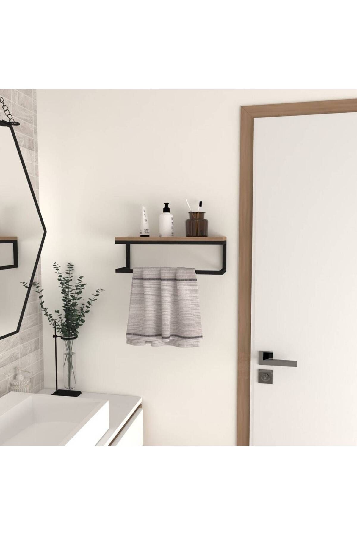 Nindes Dekoratif Metal Banyo Düzenleyici - Metal Açık Havluluk - Metal Organizer - 6