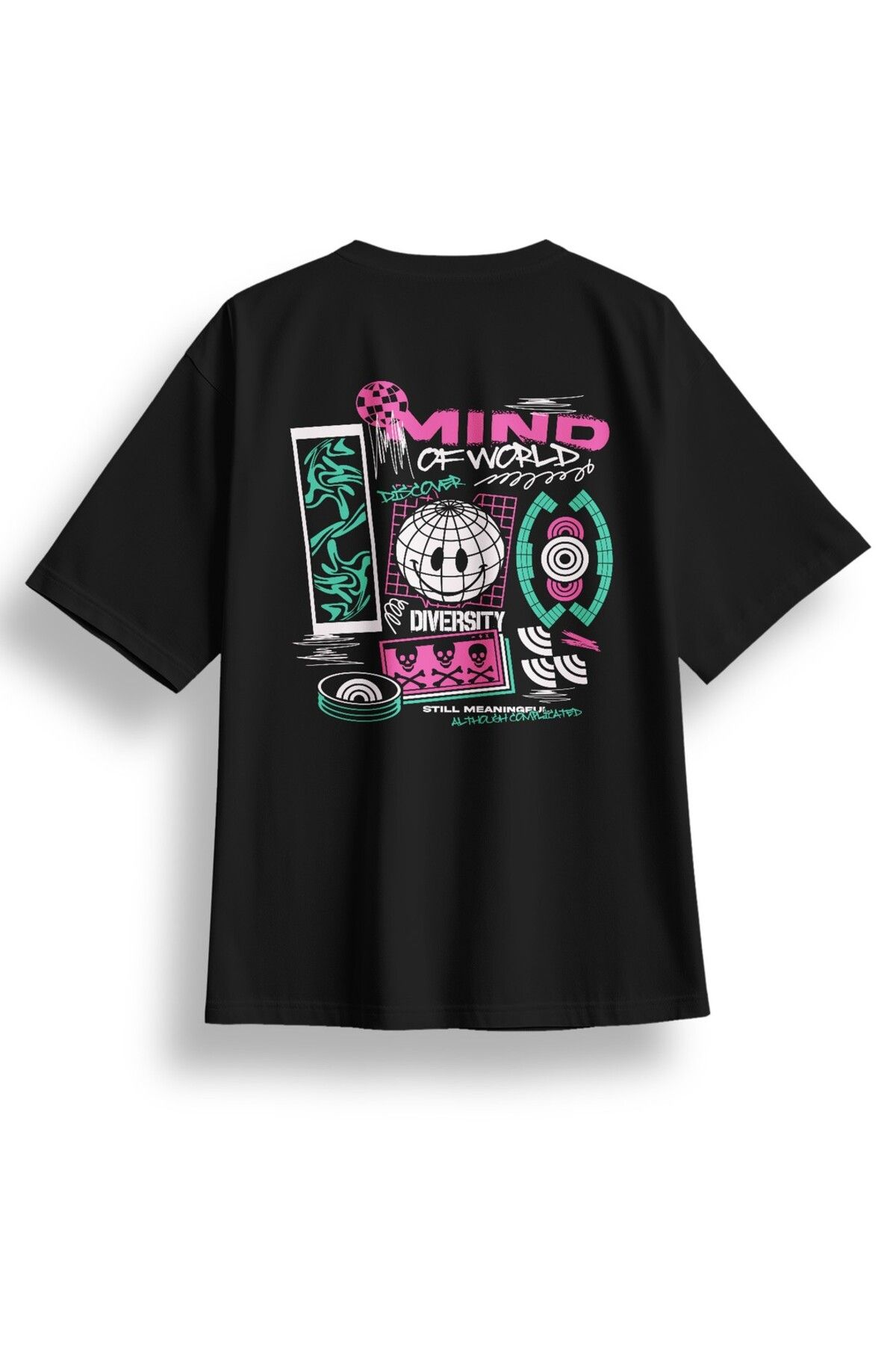 LUMARTA Oversize Mind Of World Baskılı Tshirt