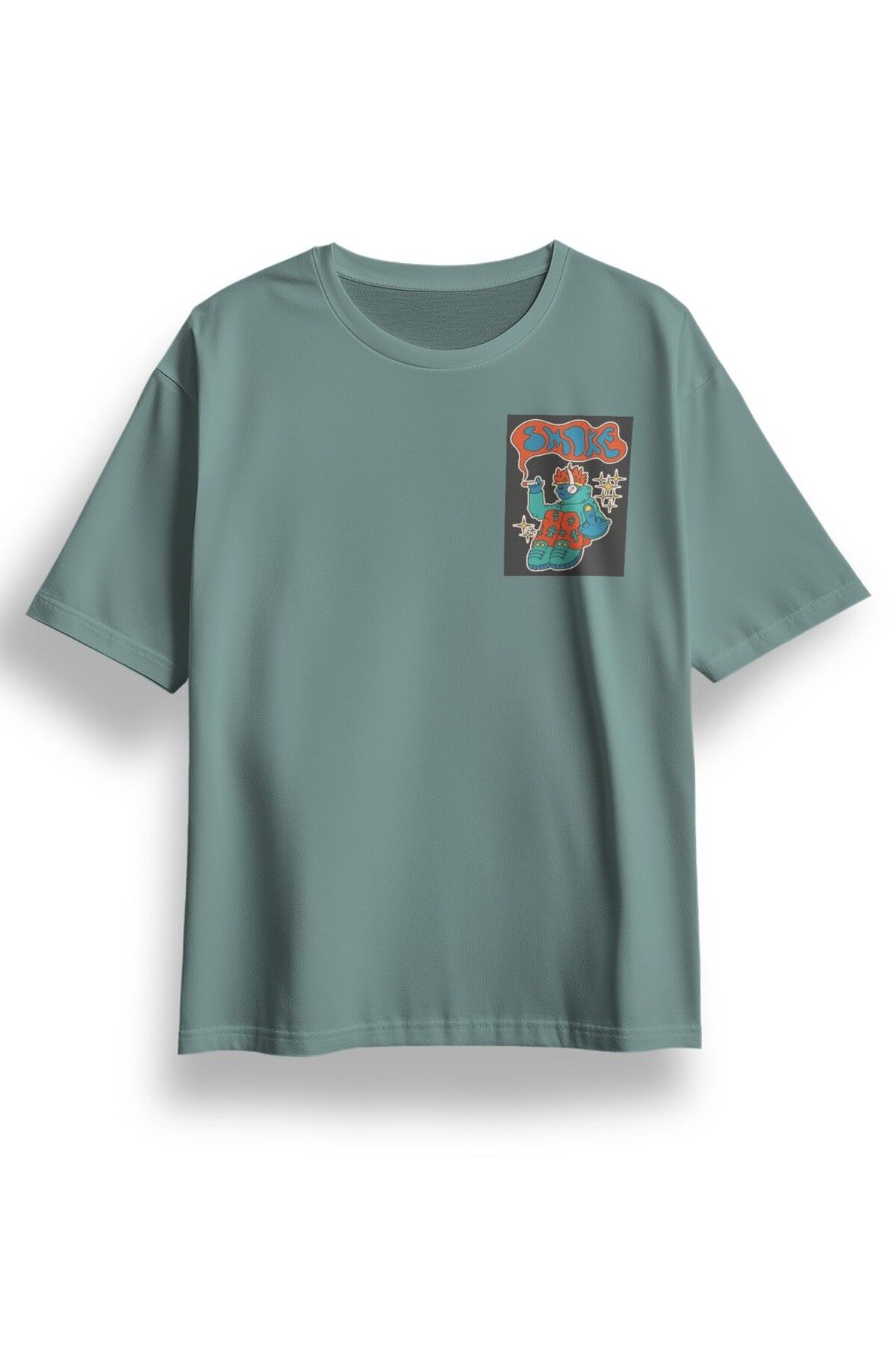 LUMARTA Oversize Göğüste Dont Smoke Baskılı Tshirt