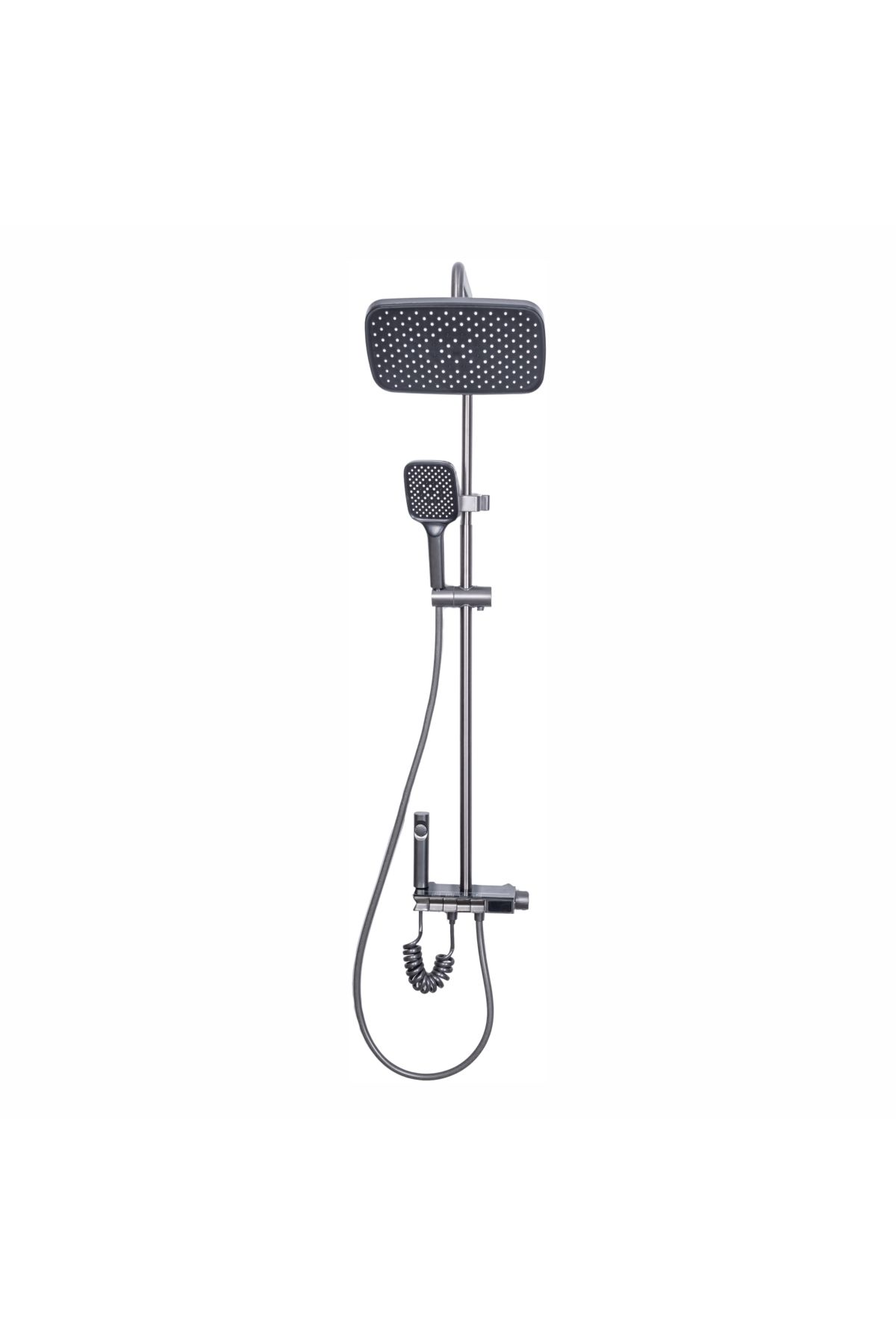 Naimeed Company Coloană De Duș, Cu Cap De Duș Fix Și Mobil, D6159, 4 Funcții, Oțel Inoxidabil, Argintiu - One Size
