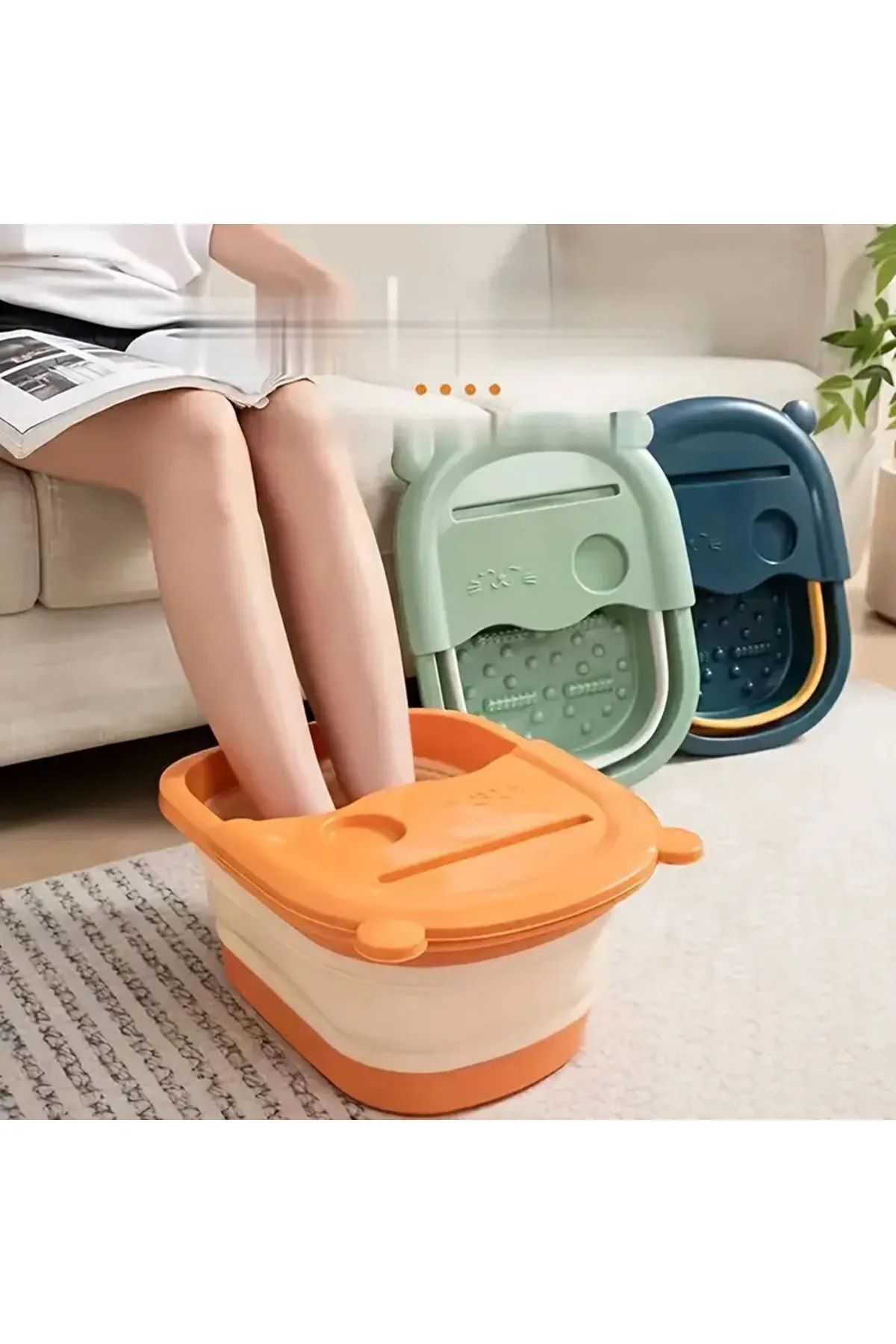 Yıldızhane Masajlı Katlanır Ayak Bakım Leğeni Katlanır Pedikür Leğeni Ayak Yıkama Leğeni Katlanır Kova