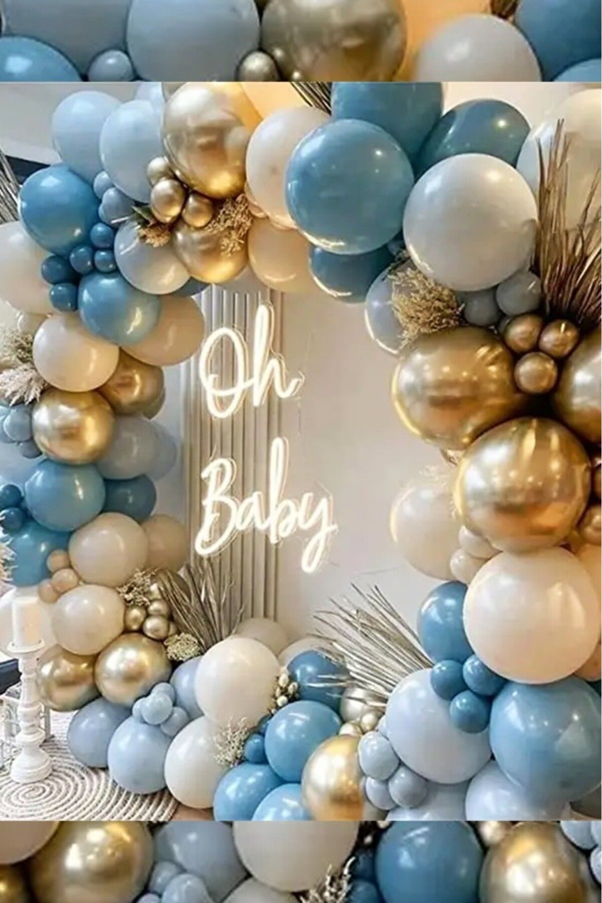 BeySüS-Χρώμιο χρυσό Deep Ocean Storm Blue και Milk Coffee Balloon Chain 60 τεμαχίων 3