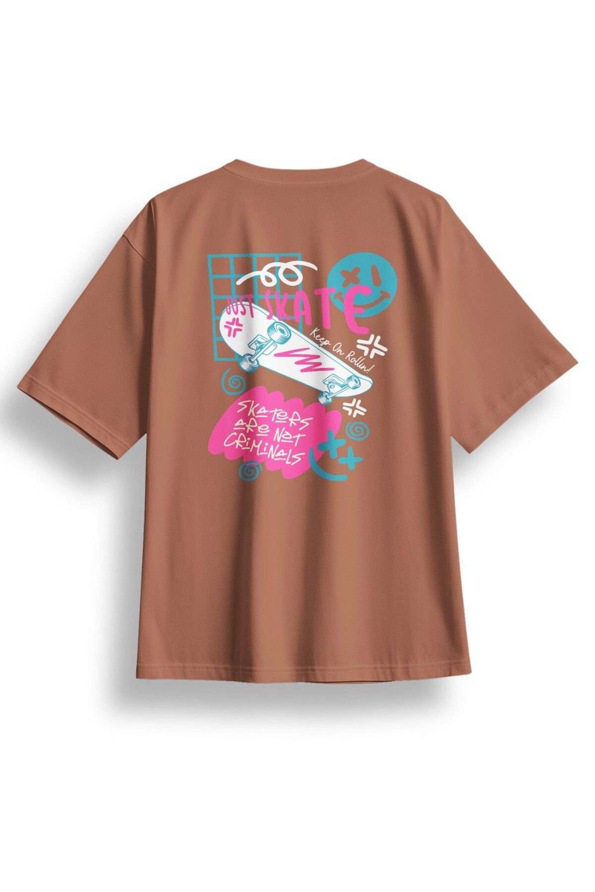 LUMARTA Oversize Just Skate Baskılı Tshirt