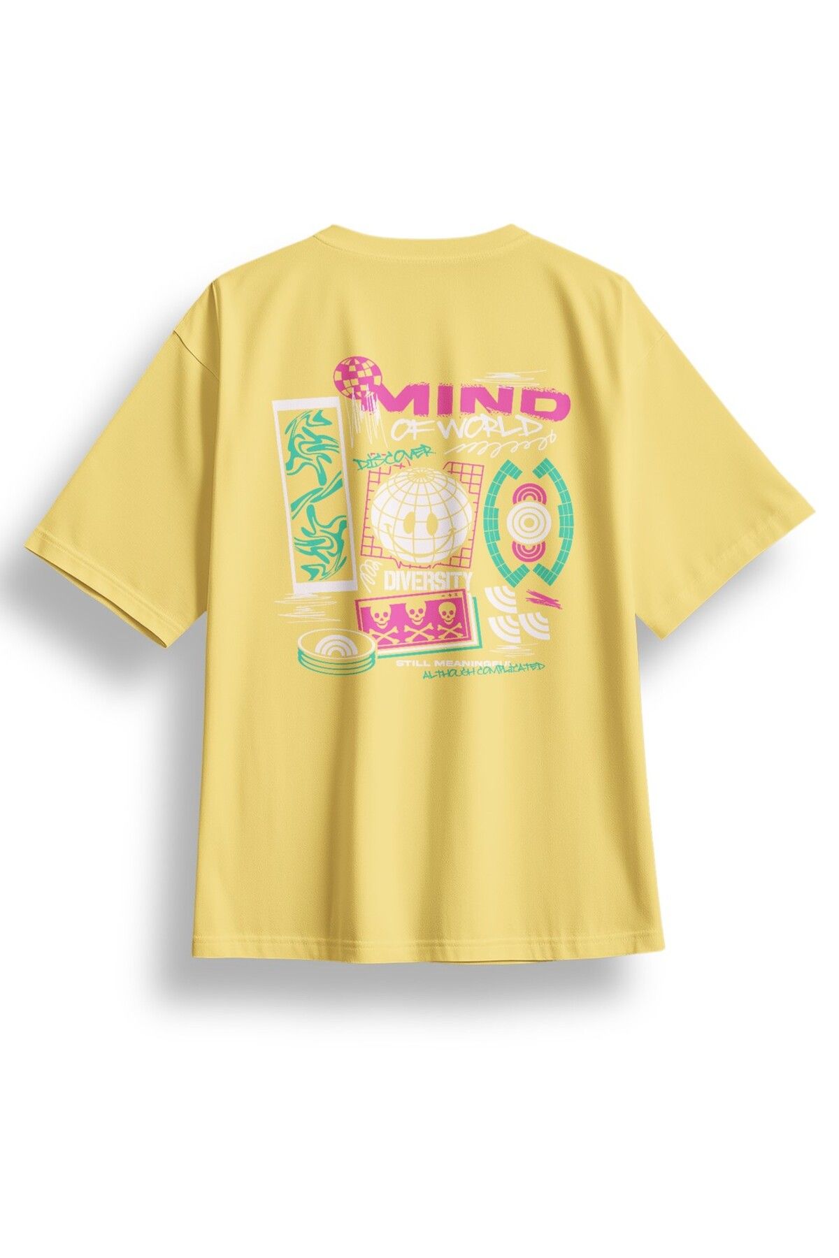 LUMARTA Oversize Mind Of World Baskılı Tshirt