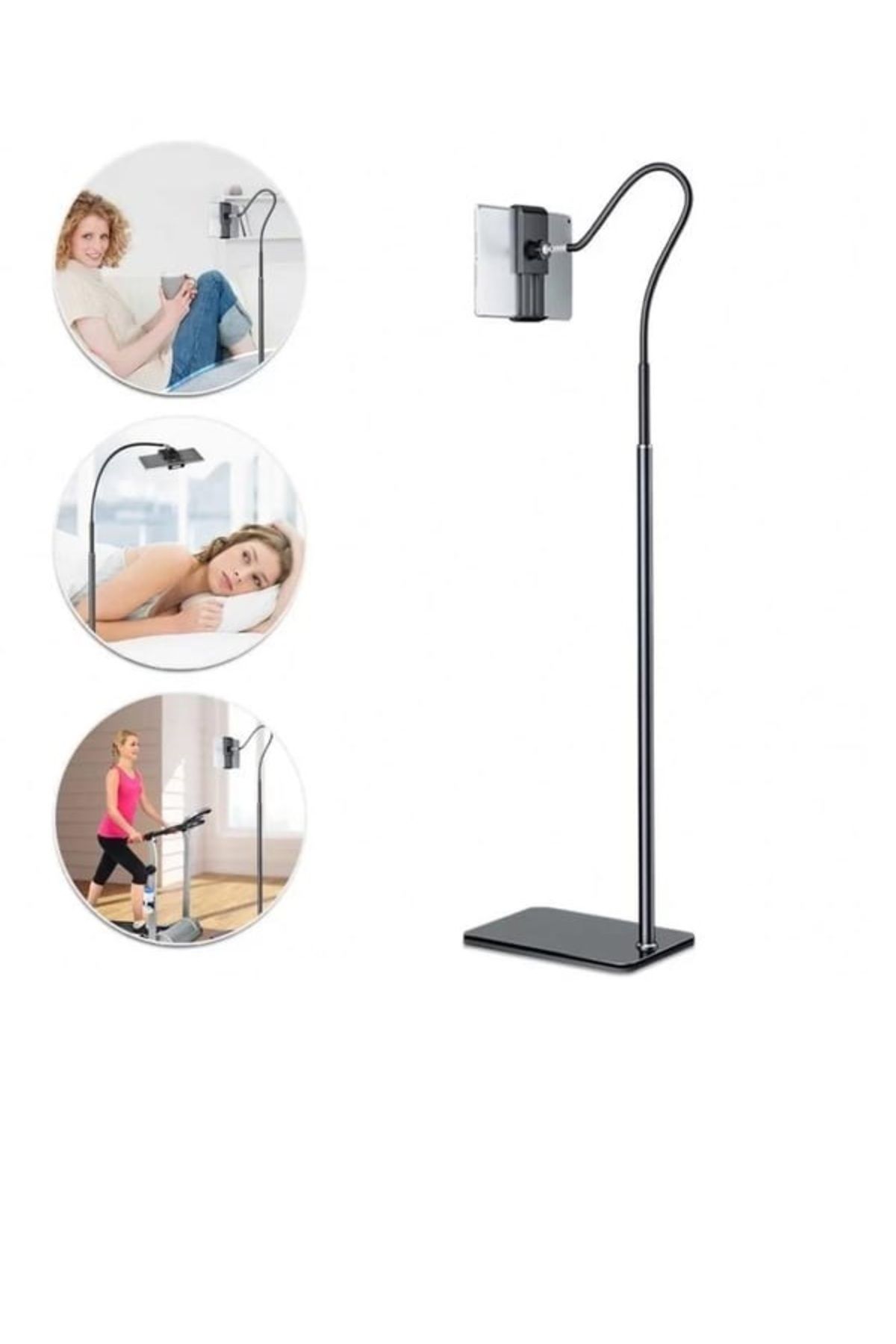 TahTicMer Tablet Telefon Tutucu 360° Derece Ayarlanabilir Zemin Tutucu Braket Stand
