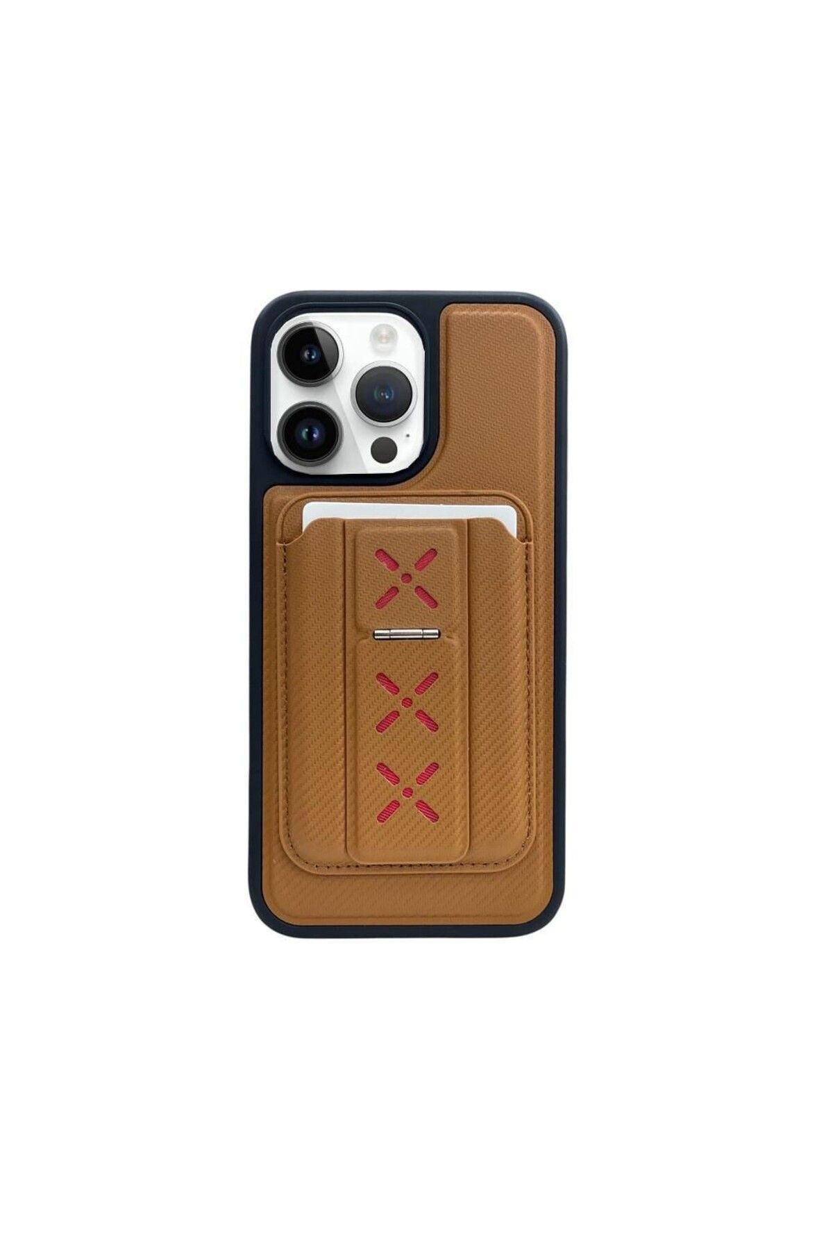 Teleplus iPhone 15 Pro Kılıf Magnetic Kartlıklı Standlı Alp Kapak