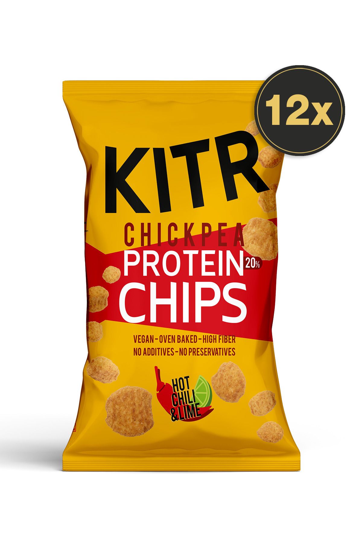 KITR 12'li Acı Biber Ve Lime Çeşnili Yüksek Proteinli Nohut Cipsi 12x50g
