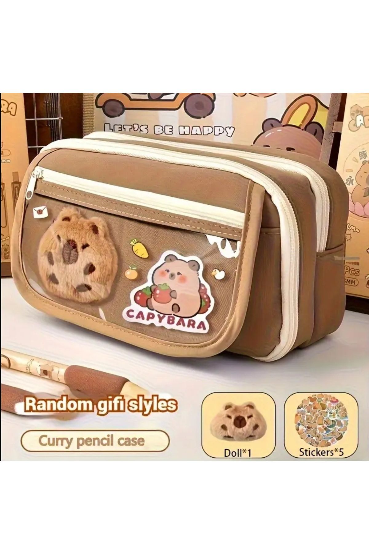 seyuse Capybara Kalem Kutusu Kapibara kalemlik büyük kapasiteli aksesuarlı geniş büyük boy