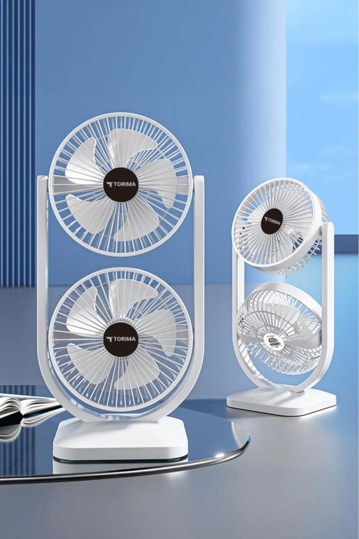 SNEXPRES Mini Fan Taşınabilir Çift Başlıklı Sessiz Vantilatör Type-C Girişli 3 Kademeli masa fanı