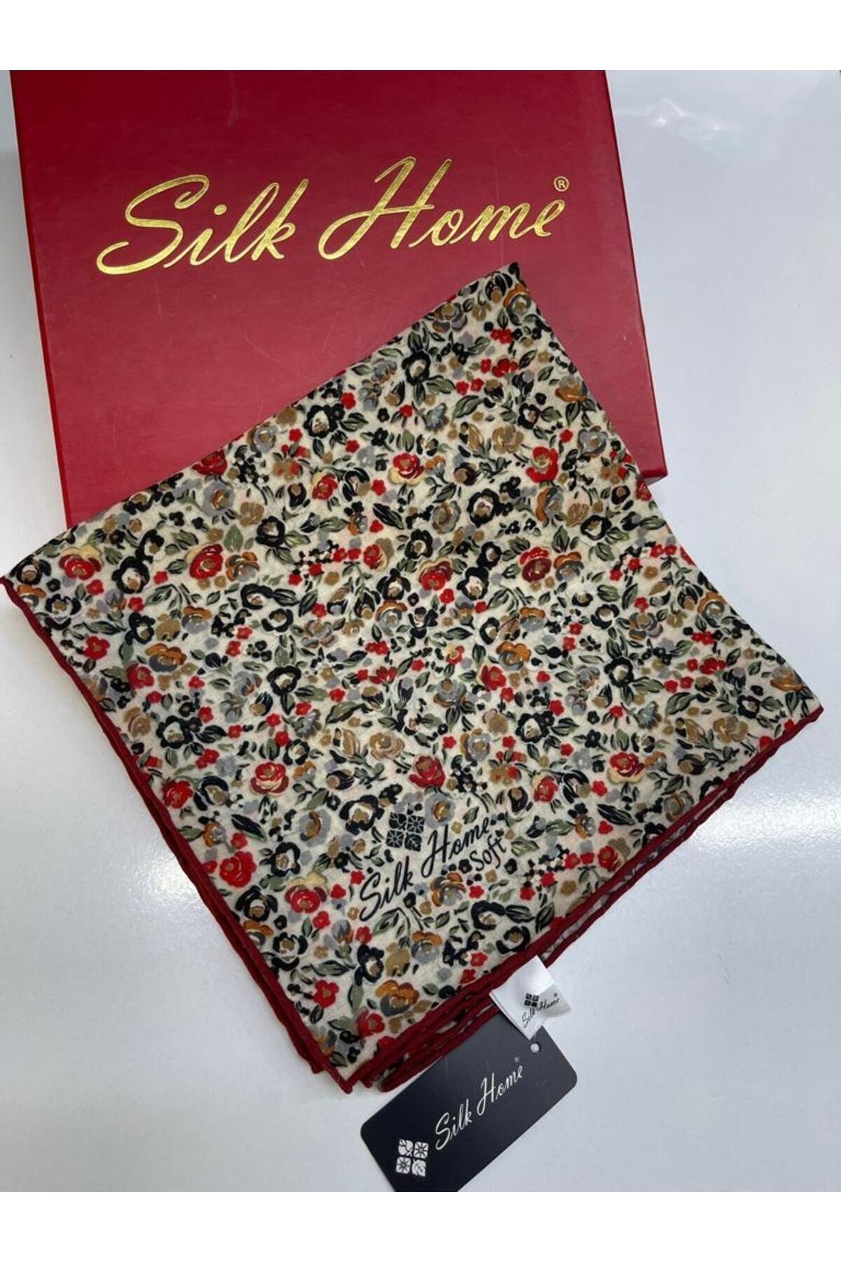 Silk Home-Soft Cotton Carnation Patterned Scarf 3