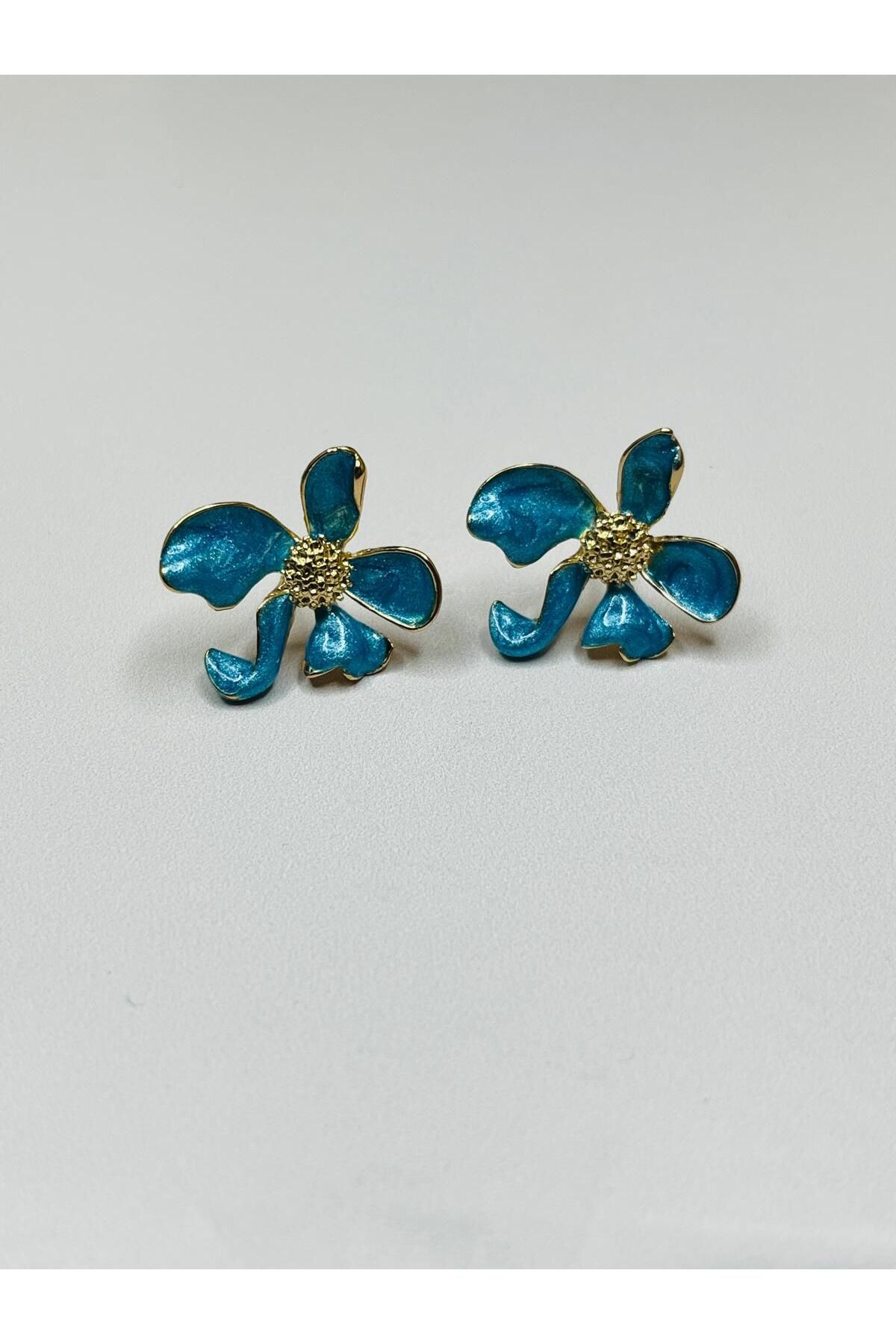 ASİN ACCESSORİES Mineli Çiçek Küpe - VİP Küpe