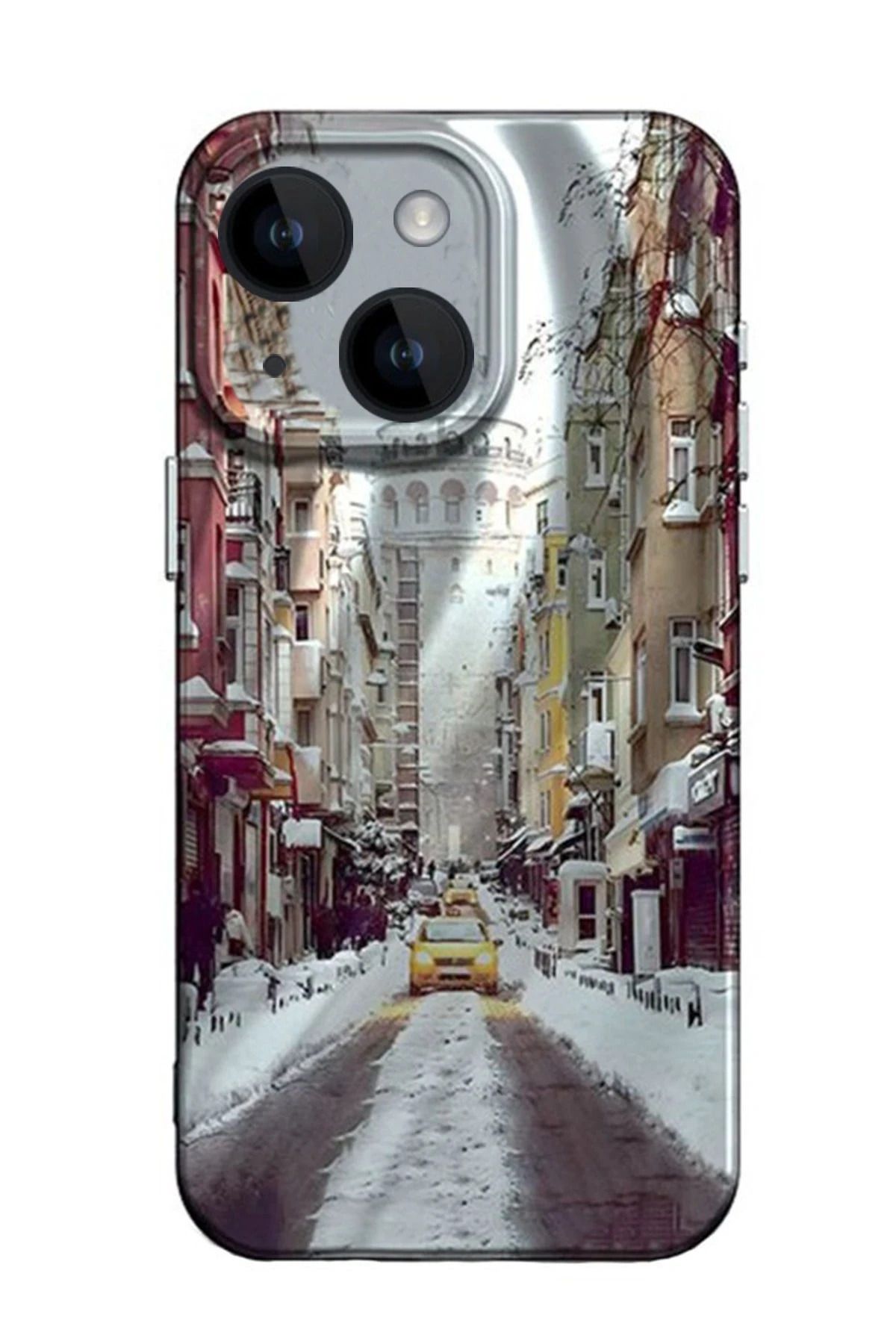 NewFace iPhone 15 Kılıf Crew Desenli Kapak - Galata Kulesi NRMSA