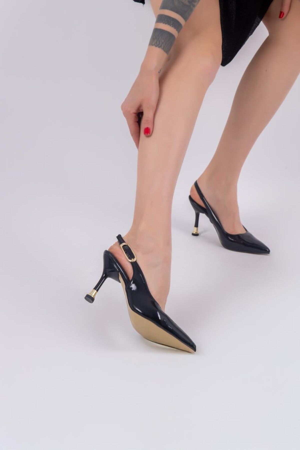 lovitto Rugan Gold Topuk Stiletto Ayakkabı