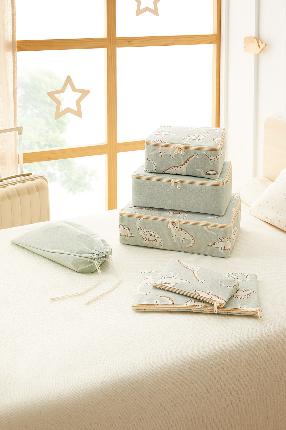 Ocean Home Textile 6'lı Dinozor Bebek Doğum Hastane Çıkışı Çanta Düzenleyici Çok Amaçlı Organizer fotoğrafı 2 (önizleme)