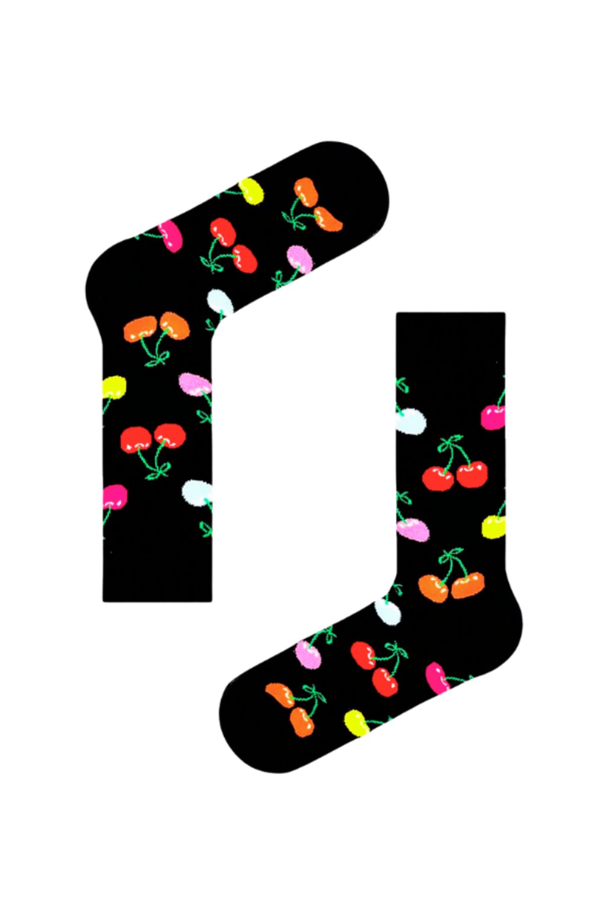 Shuttle Park Özel Seri Socks Renkli Eğlenceli Happy Kiraz Desenli Rahat Tasarım Tarz Kokulu Dikişsiz Çorap