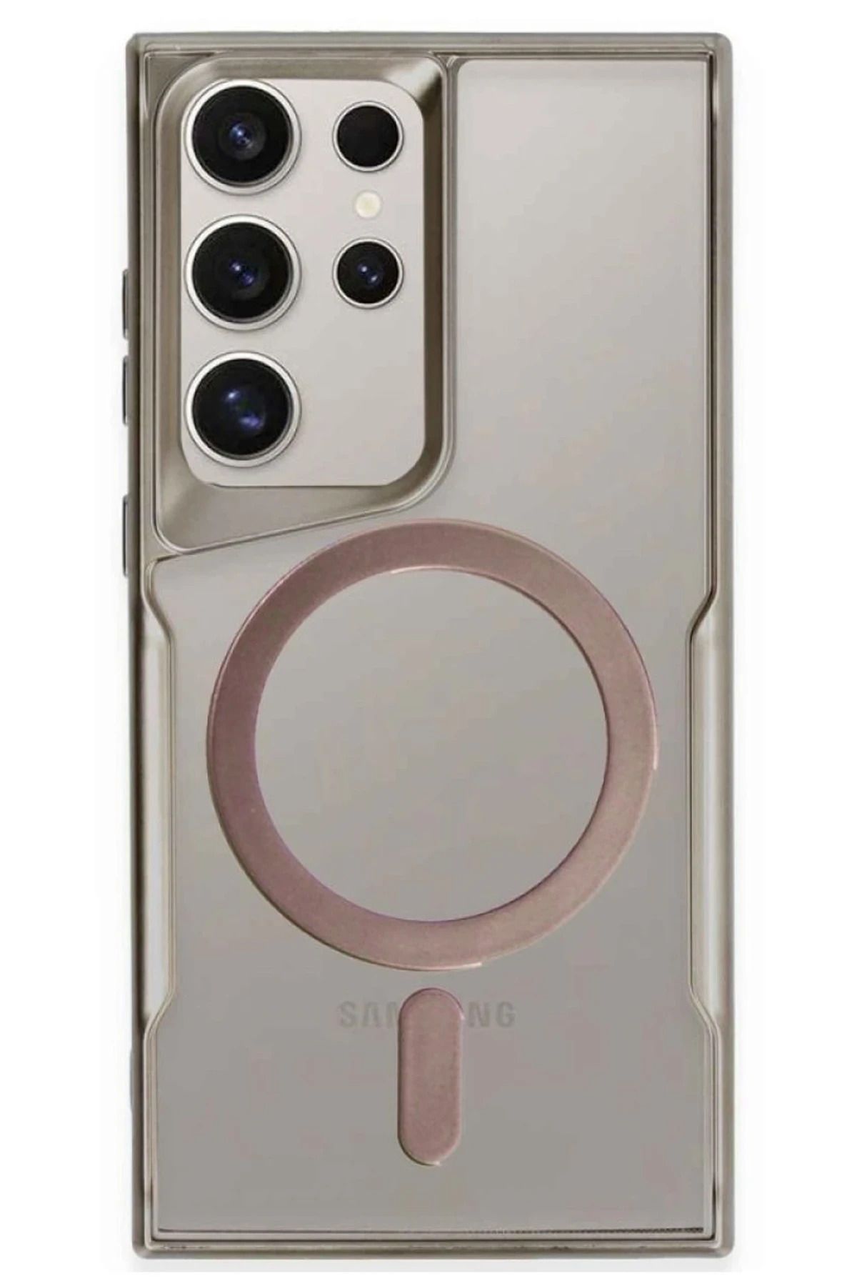 NewFace Samsung Galaxy S23 Ultra Kılıf Boyi Magsafe Silikon Kapak - Titan Gri NRMSA