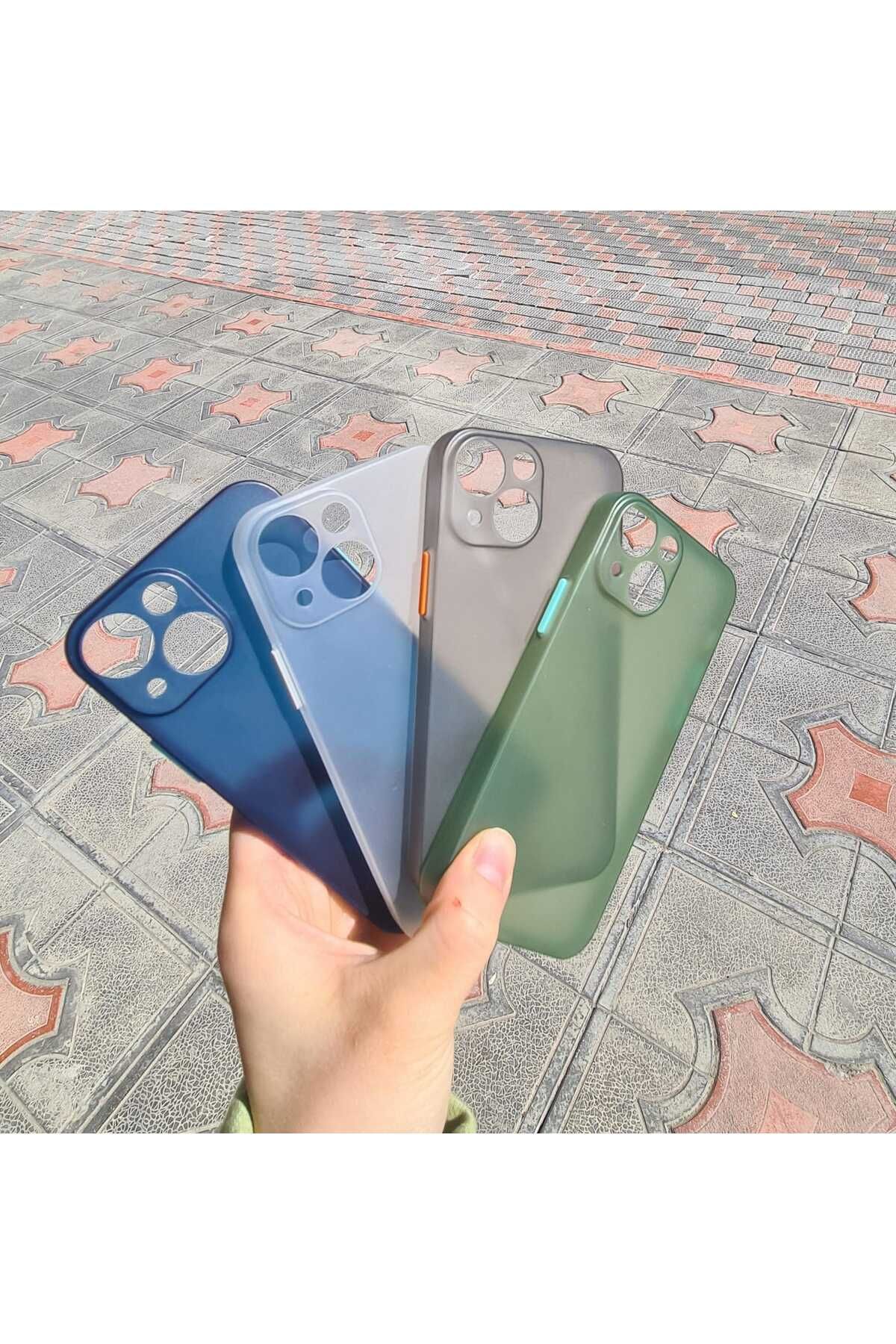 CEP-HANE Apple İphone 13 Mini Yan Tuşlar Renkli Şeffaf Kılıf