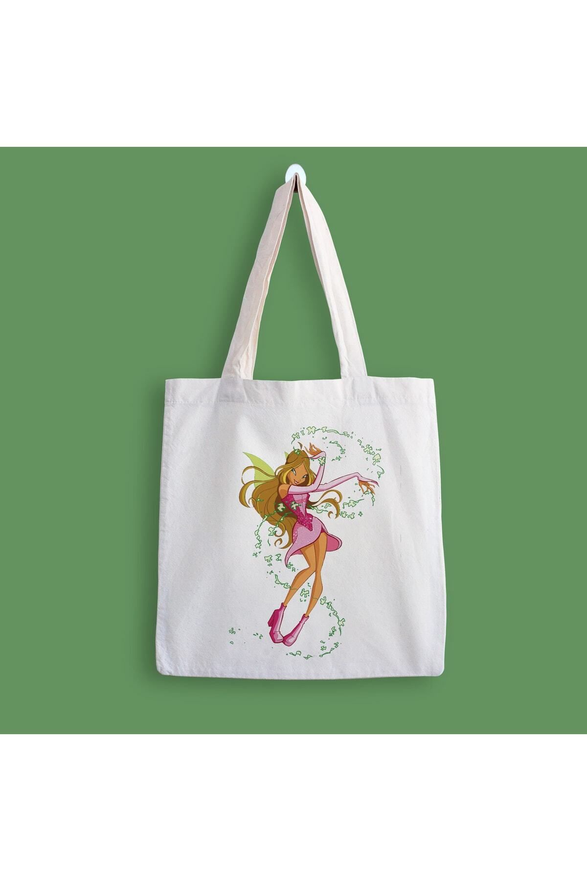 BİBANAPROMOSYON Winx Flora Baskılı Bez Çanta