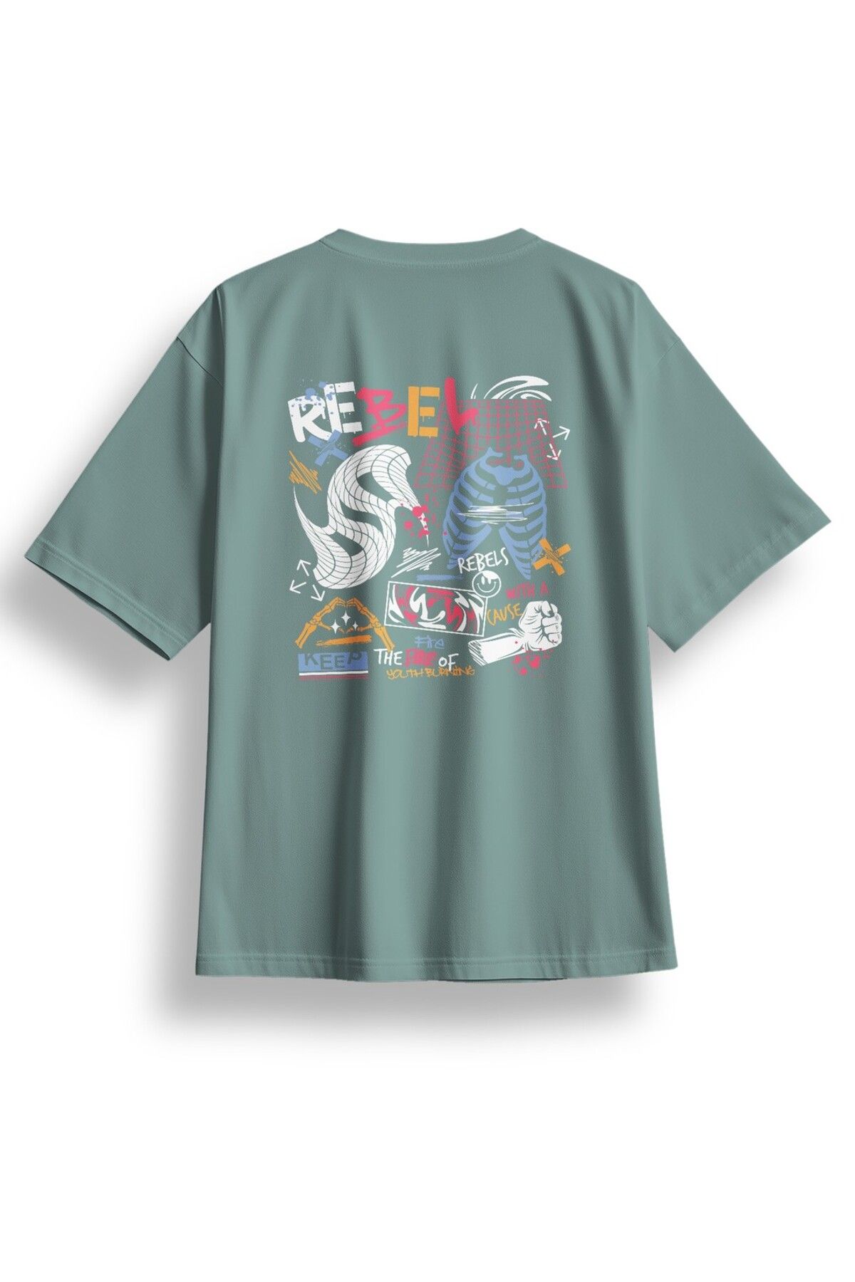 LUMARTA Oversize Rebel Baskılı Tshirt