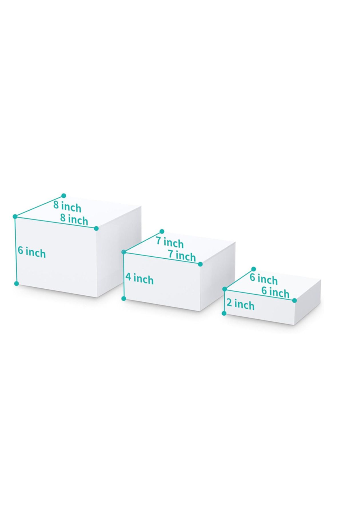 Generic-رافعات البوفيه، رافعات عرض مكعبية من الأكريليك مع قاع مجوف، 6 قطع، 6 × 7 × 8 بوصة 8