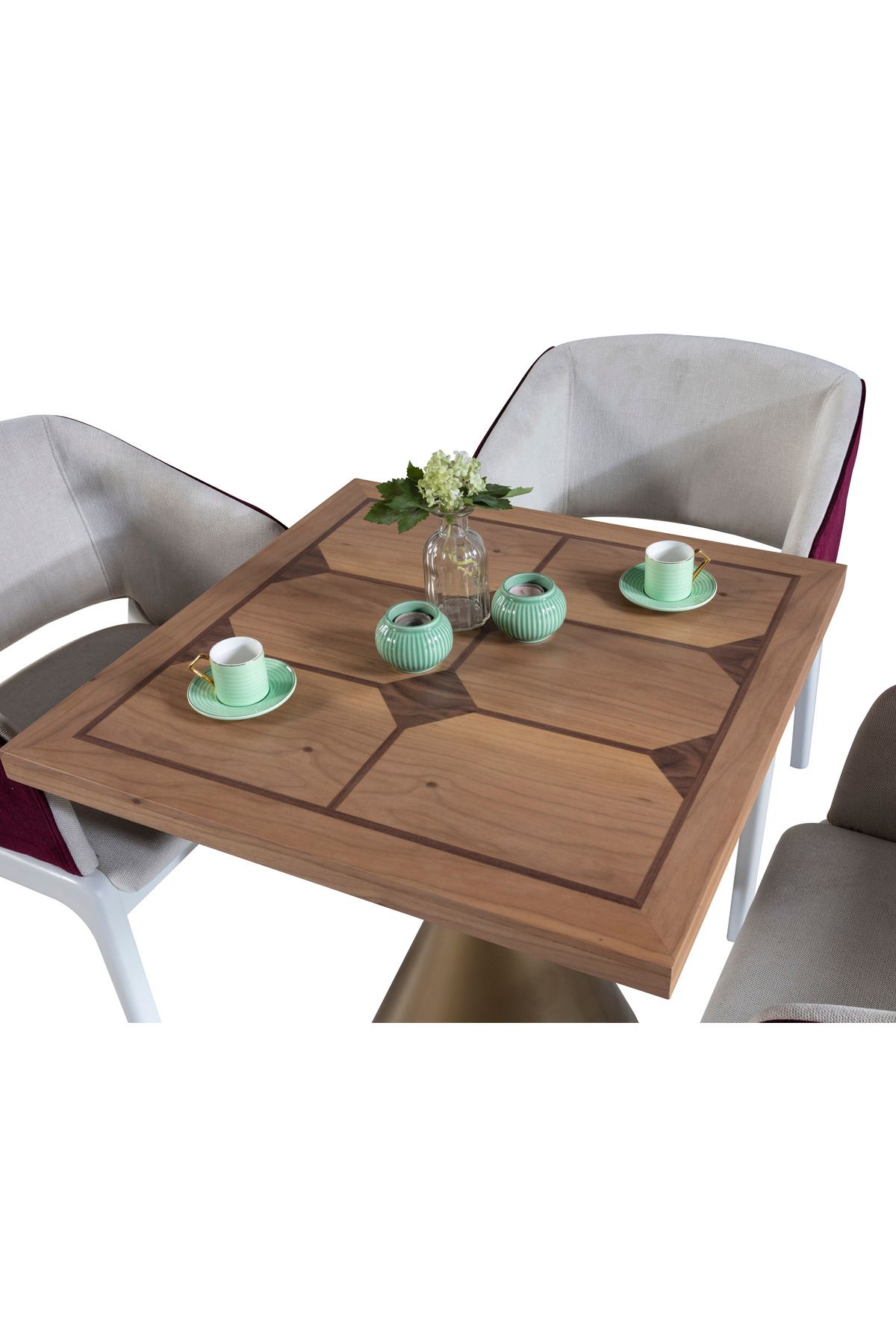 ORİGAMİ EV DEKOR Origami Ahşap Ceviz Cafe Masa