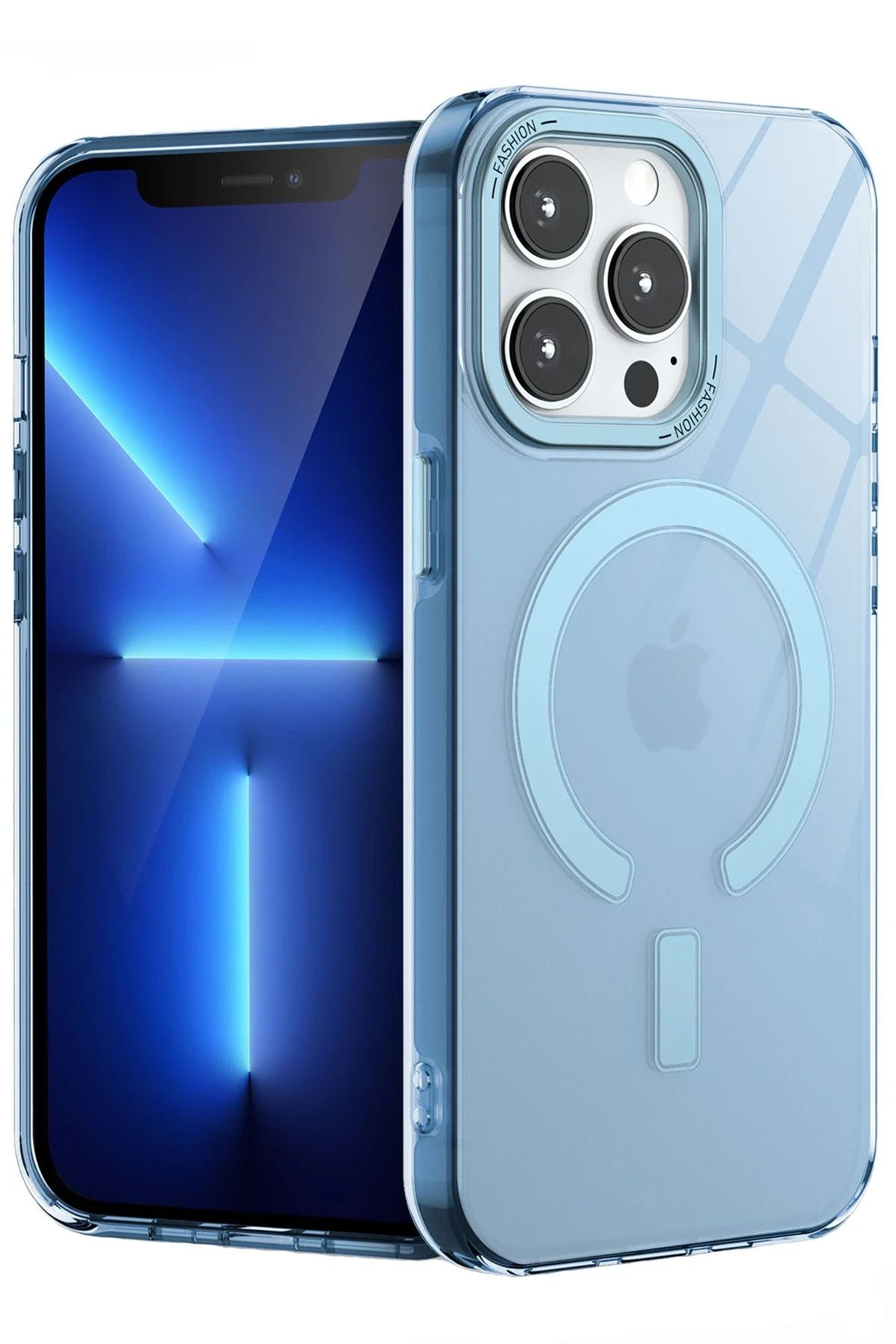 NewFace iPhone 14 Pro Max Kılıf Troy Magsafe Kapak - Mavi JOJUA