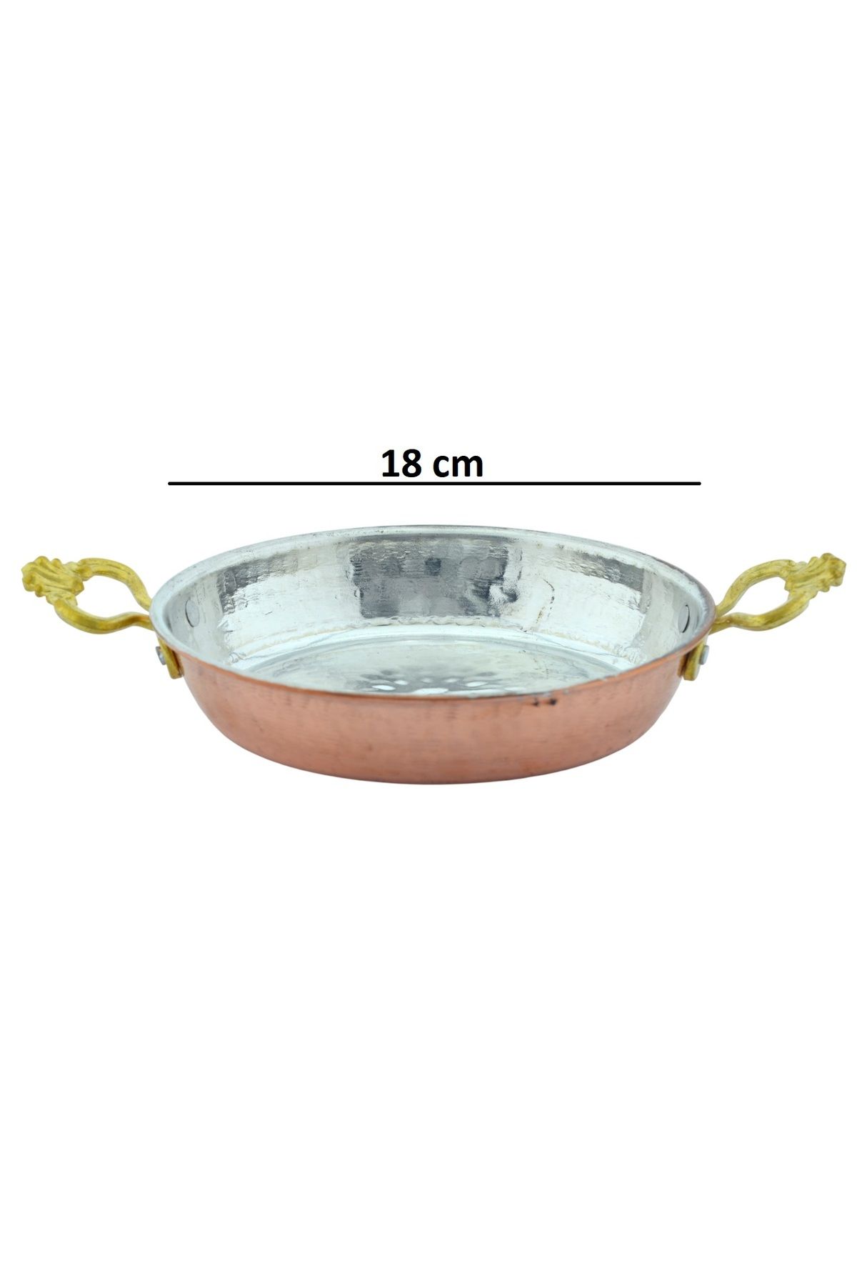 HitDukkan El Yapımı Bakır Omlet ve Yumurta Tavası,Bakır Sahan Tava NO3 (18 cm)