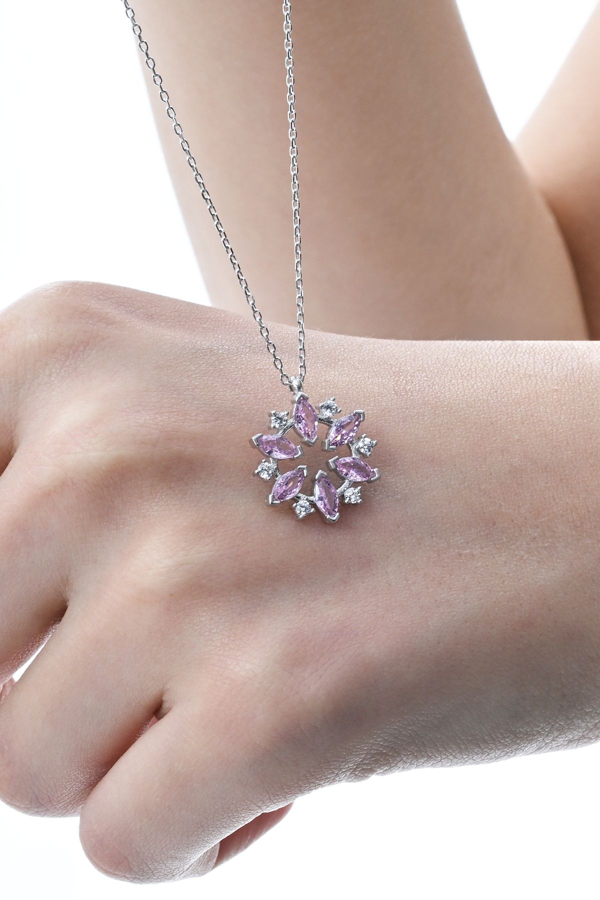 jingle bells Güneş Özel Tasarım925 Ayar Gümüş Kolye Rodyum