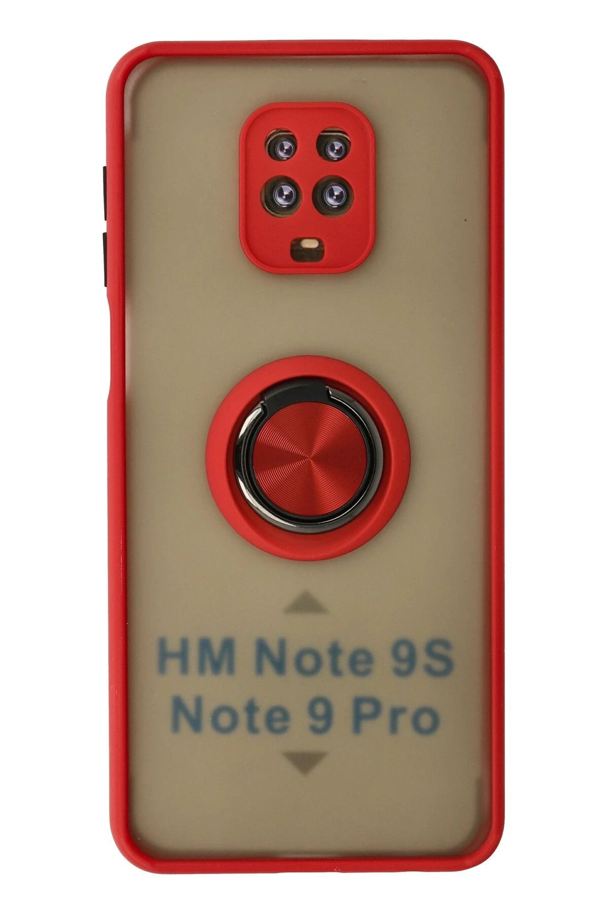 NewFace Xiaomi Redmi Note 9 Pro Kılıf Montreal Yüzüklü Silikon Kapak - Kırmızı FERRG