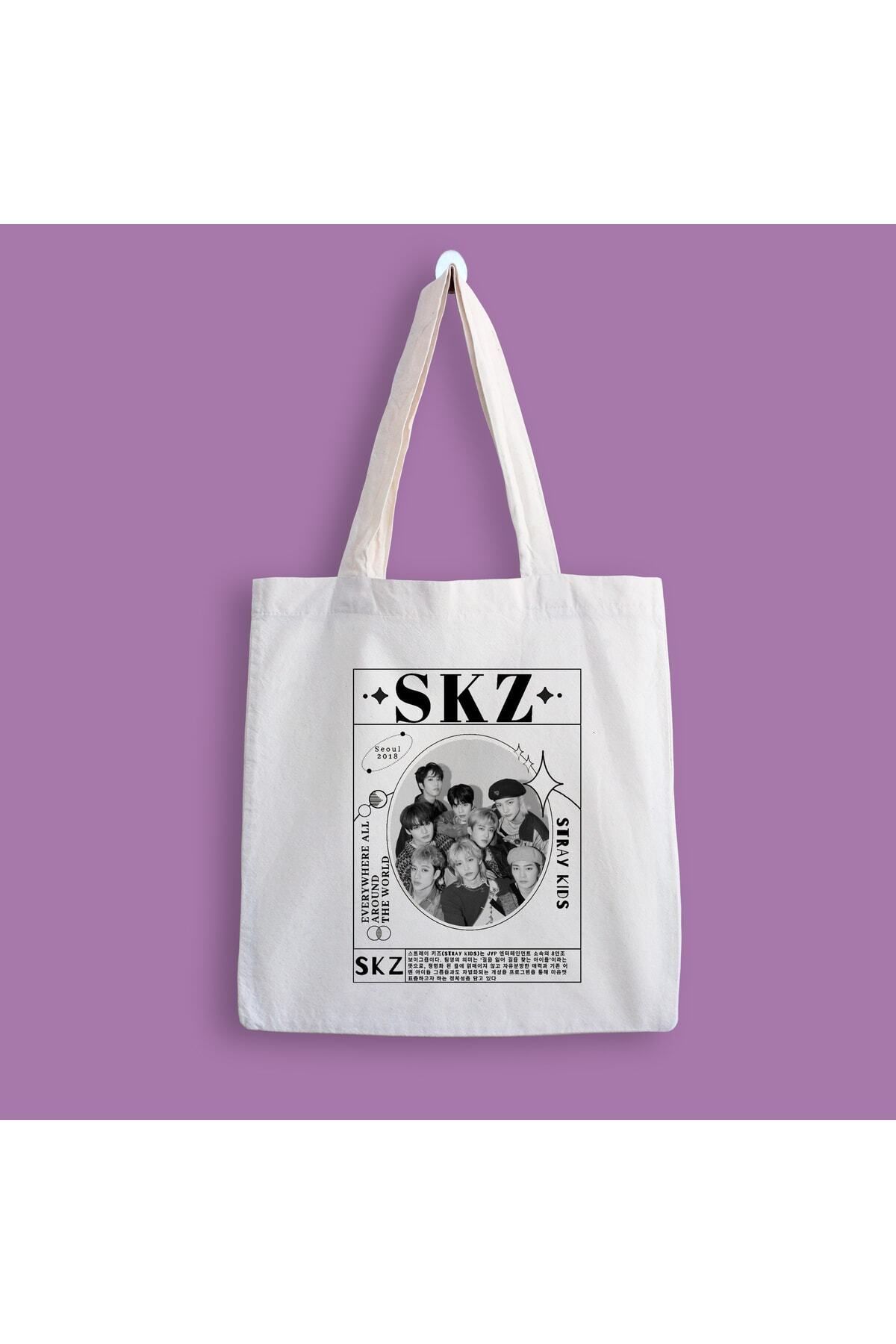 BİBANAPROMOSYON Skz Stray Kids Baskılı Bez Çanta