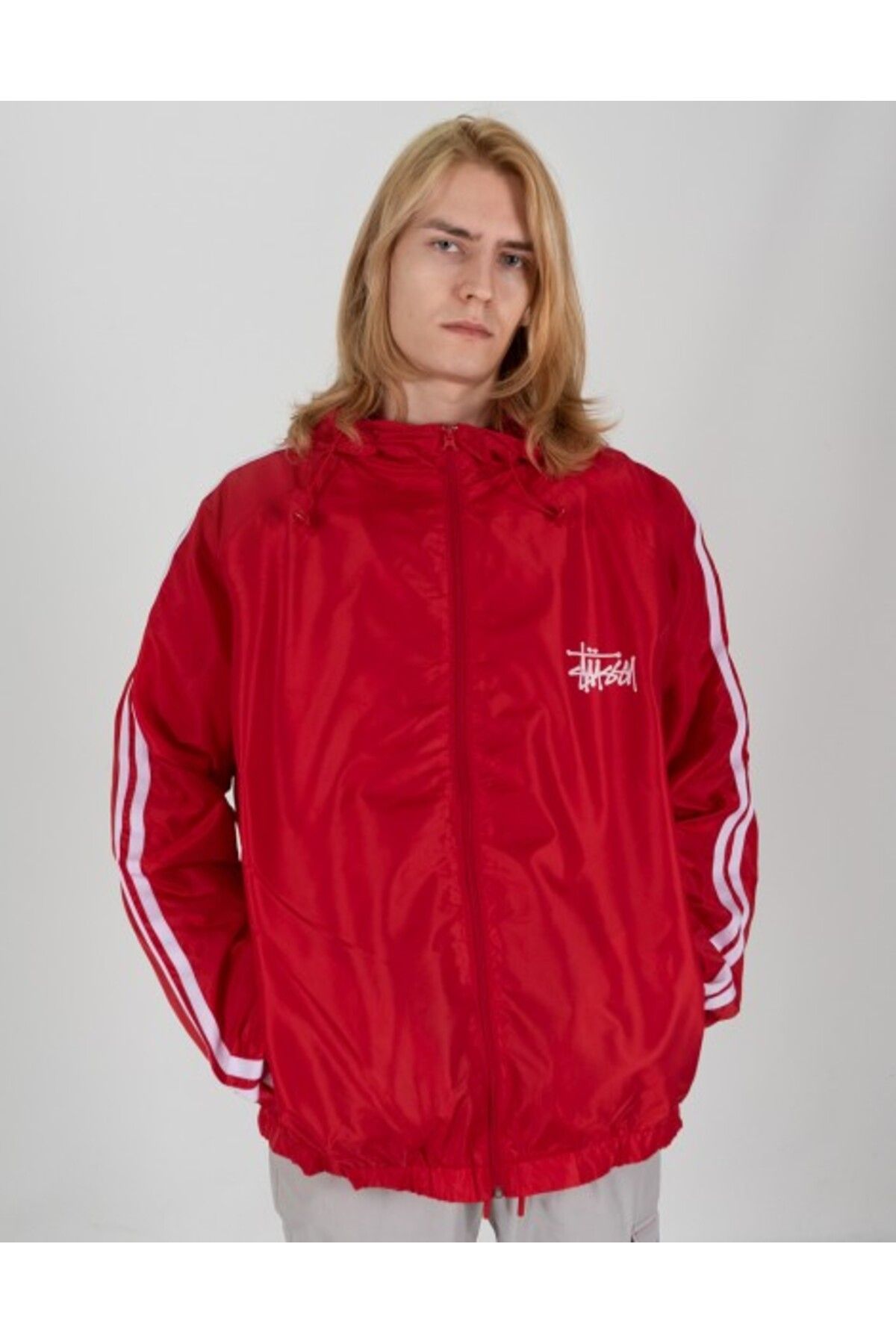 Stussy-Street Style Red Men's Jacket Raincoat Pg1073Kz 4