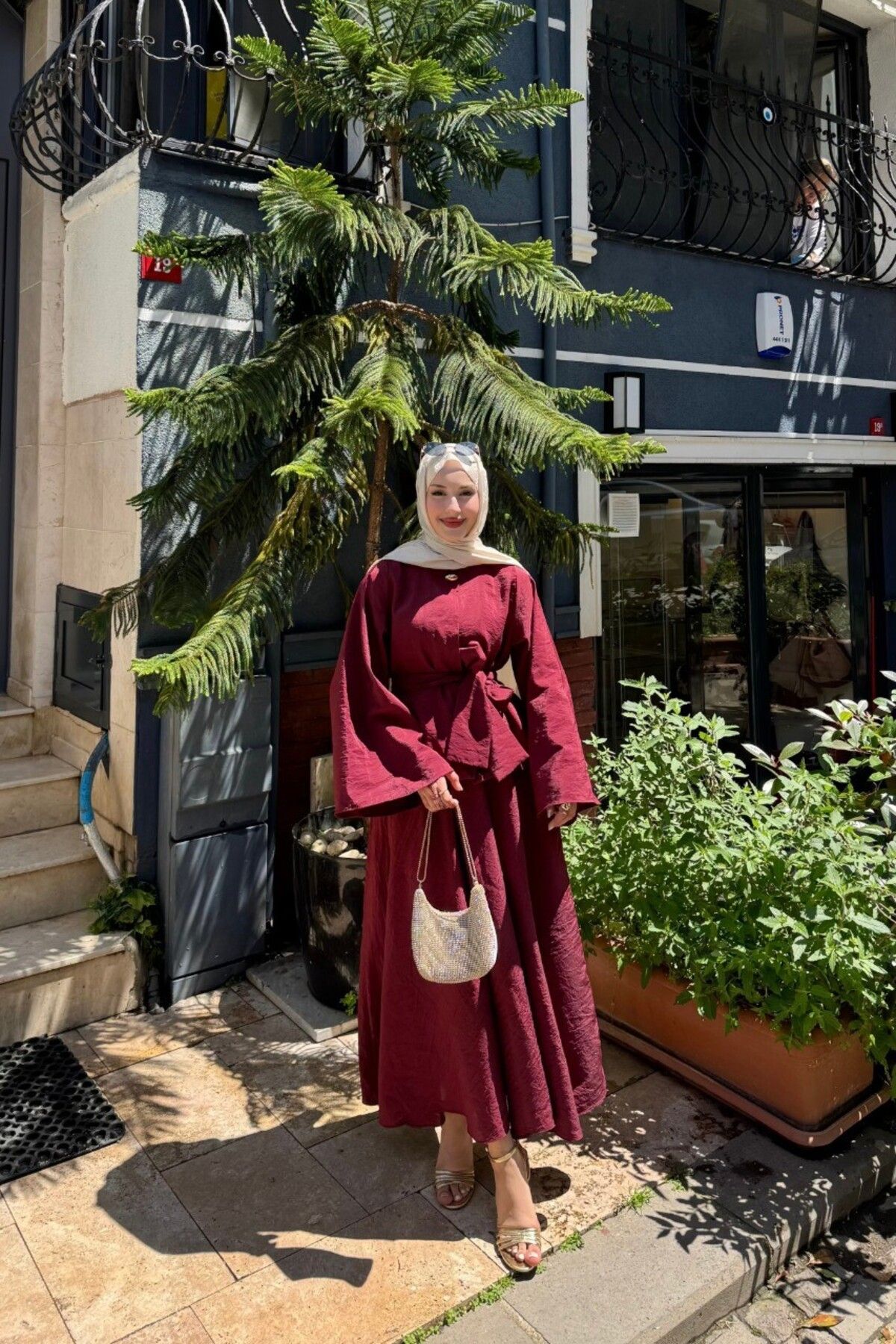 lurex moda Premium Etekli Takım
